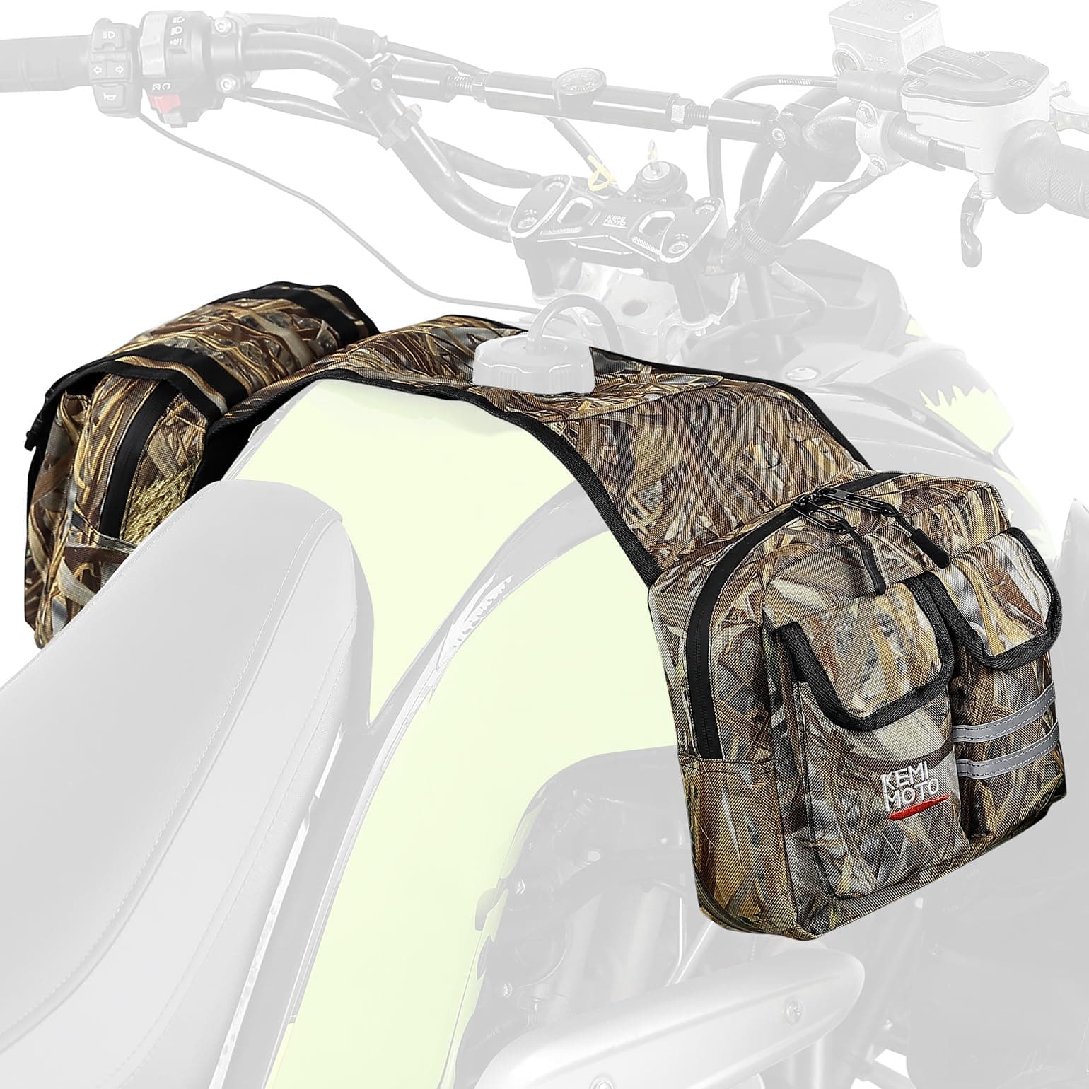 KEMIMOTO ATV Tank Bag Water-resistant Cooler All Terrain Vehicles Accessories Motorcycle Saddle Bag Compatible with Most ATVs and Snowmobiles Bicycles Quad Vehicles