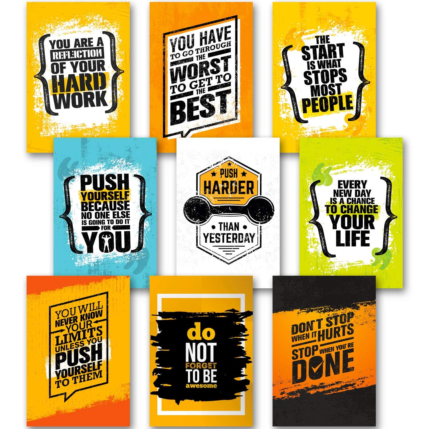 Motivational Posters for Office, Room, Home, Classroom Decorations Chalkboard (Gym)