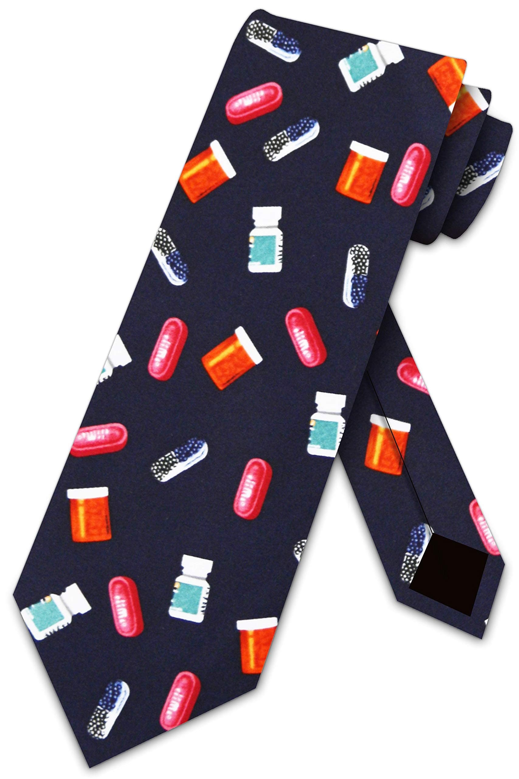 Three Rooker Pills Ties Medicine Neckties Pharmacist tie Mens Neck Tie