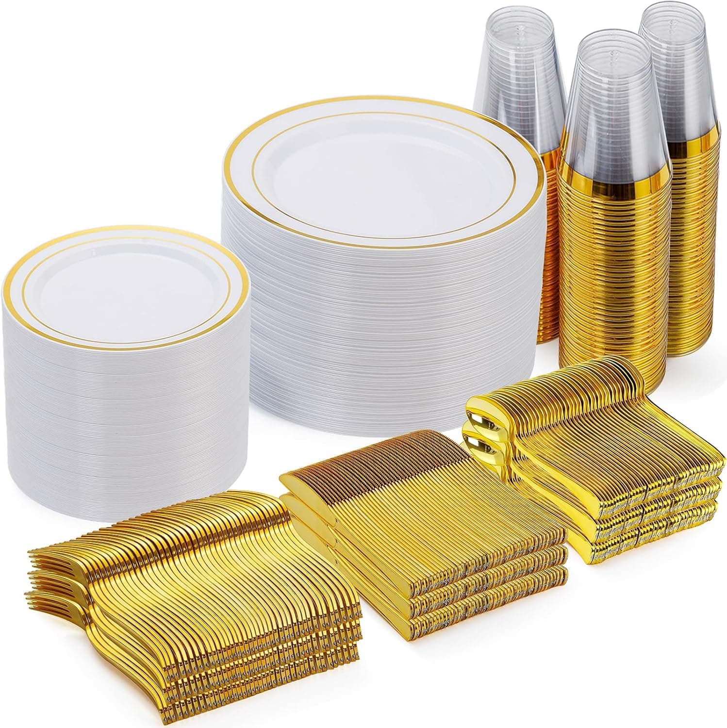 600PCS Gold Dinnerware Set
