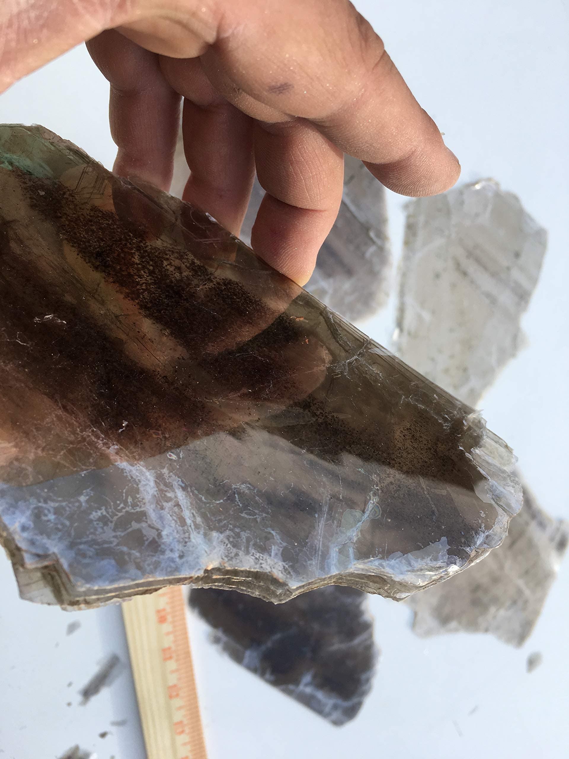 Large Mica Flakes - 3" up to 7" Large Layered White Green Beautiful Mica Sheets, Quantity 4oz Bag