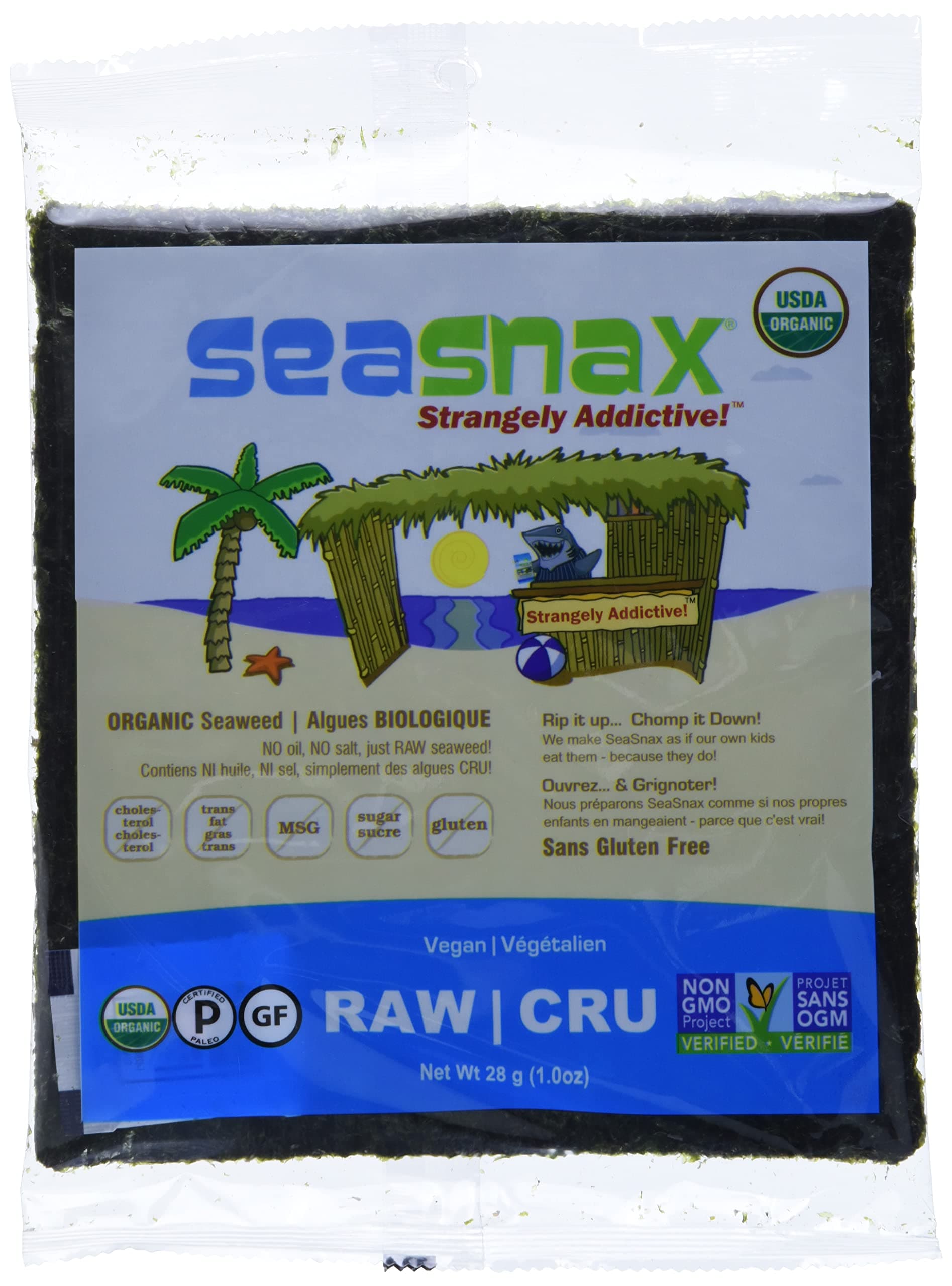 Seasnax Raw Seaweed Snack - - 1 oz.