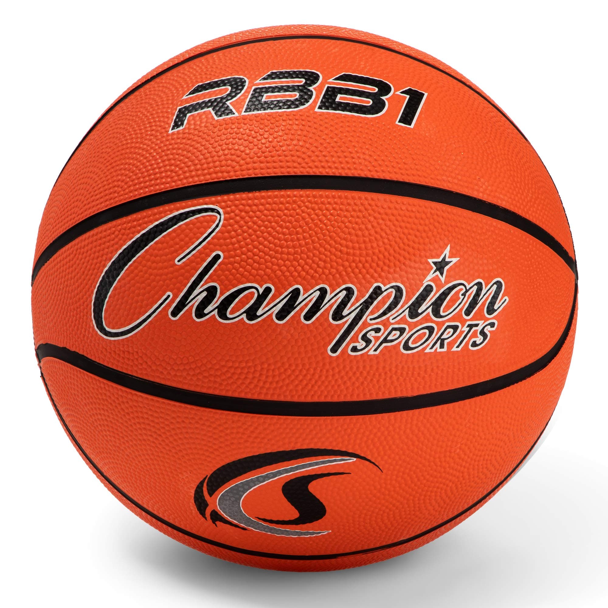 Champion Sports Rubber Cover Nylon Basketballs, Official Size 7, Orange