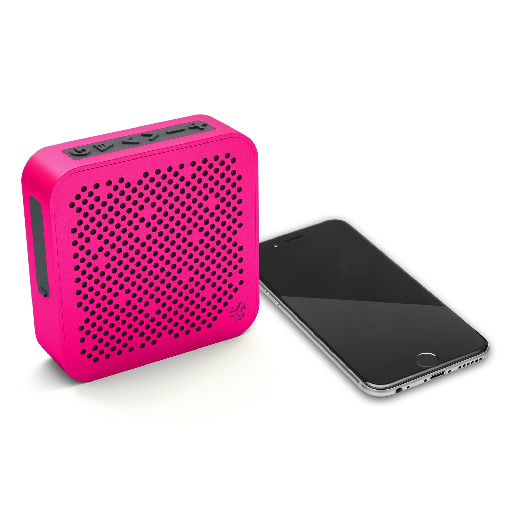 JLab Crasher Mini Wireless Bluetooth Speaker | Bluetooth 2.1 | 18 Hour Battery Life | Water Resistant & Dust Resistant | USB + AUX Backup Available | Pink