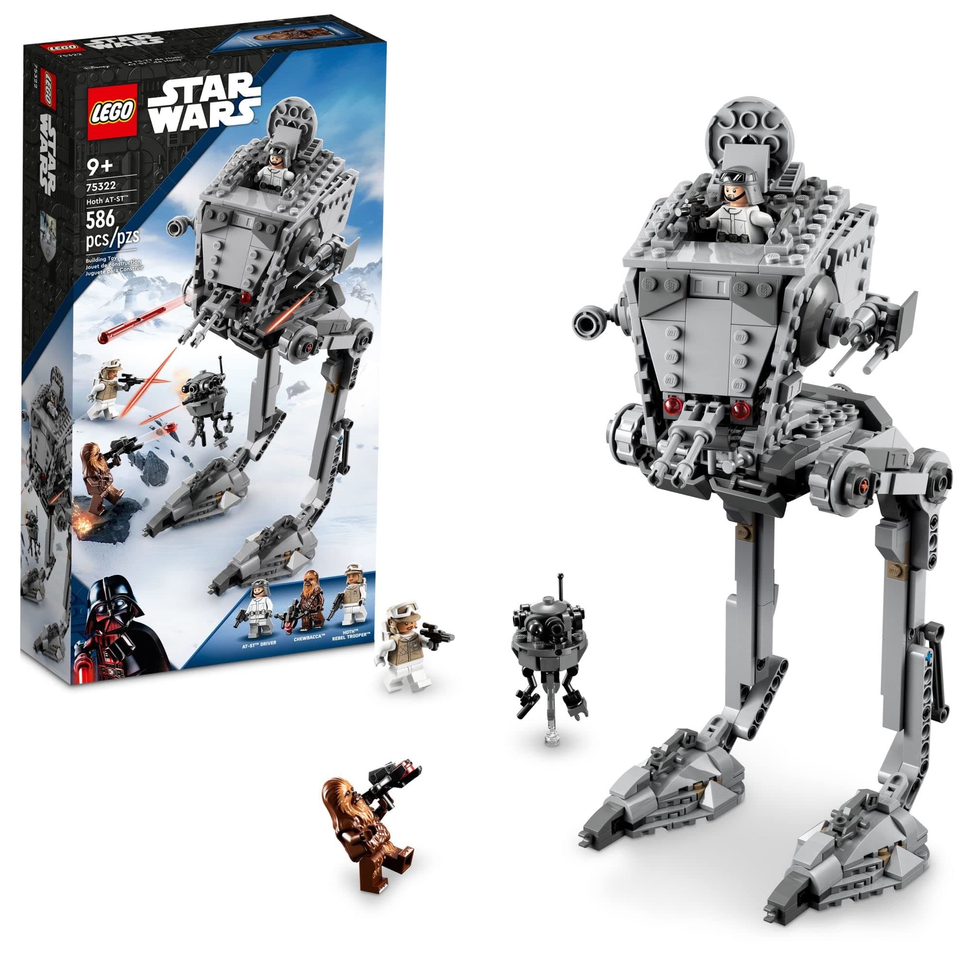 LEGO Star Wars Hoth at-ST Walker Building Toy for Kids with Chewbacca Minifigure and Droid Figure, The Empire Strikes Back Model, Star Wars Fan Gift, 75322