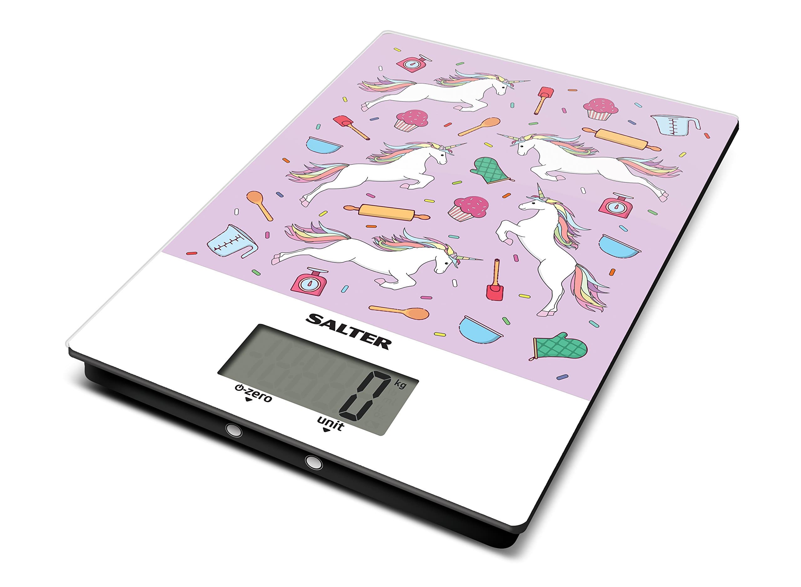 Salter Unicorn Digital Kitchen - Electronic Food Weighing Scale, Multi-Colour, 1171 UNDR