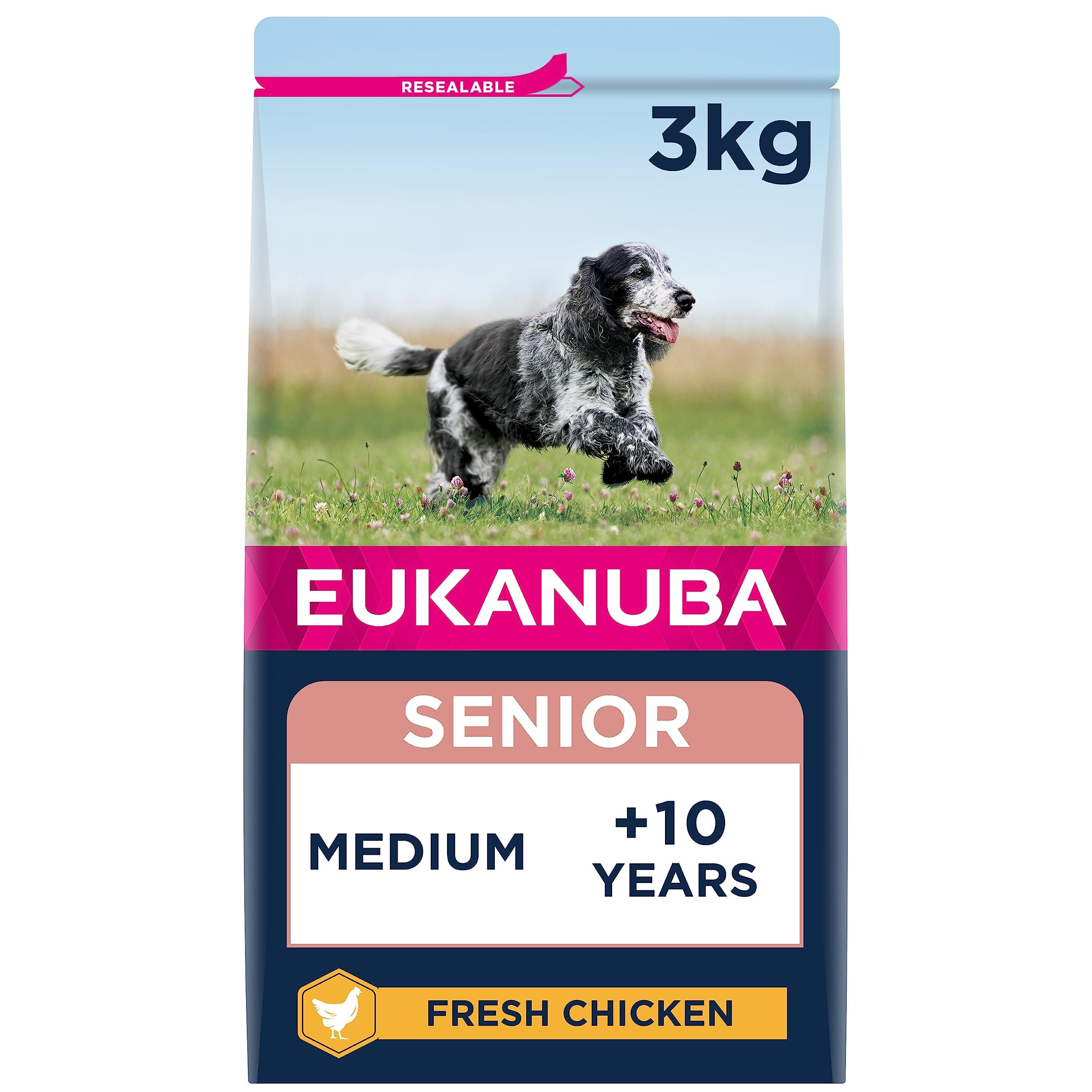 Complete Dry Dog Food for Senior Medium Breeds with Fresh Chicken 3 kg
