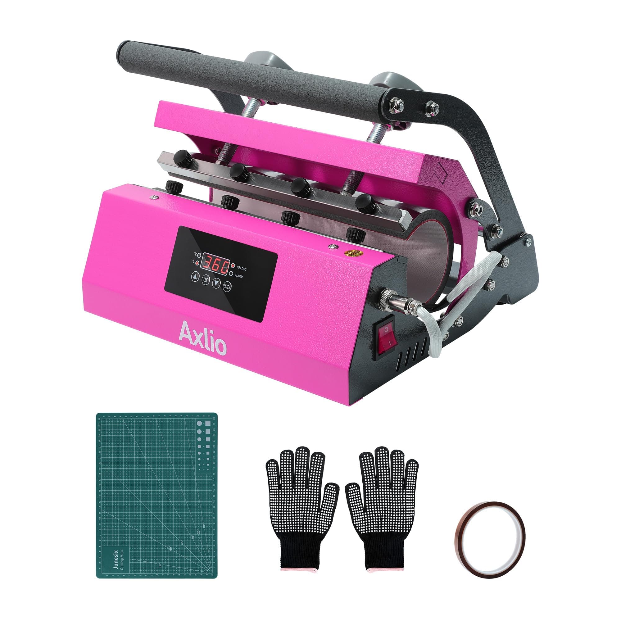 Tumbler Heat Press Machine for 20oz 30oz 16oz Sublimation Blank Skinny Tumbler Glass Jar Can - Heat Press for Sublimation Mug Projects with Temp&Timer Setting for 11-16oz Coffee Mug Cup-Pink