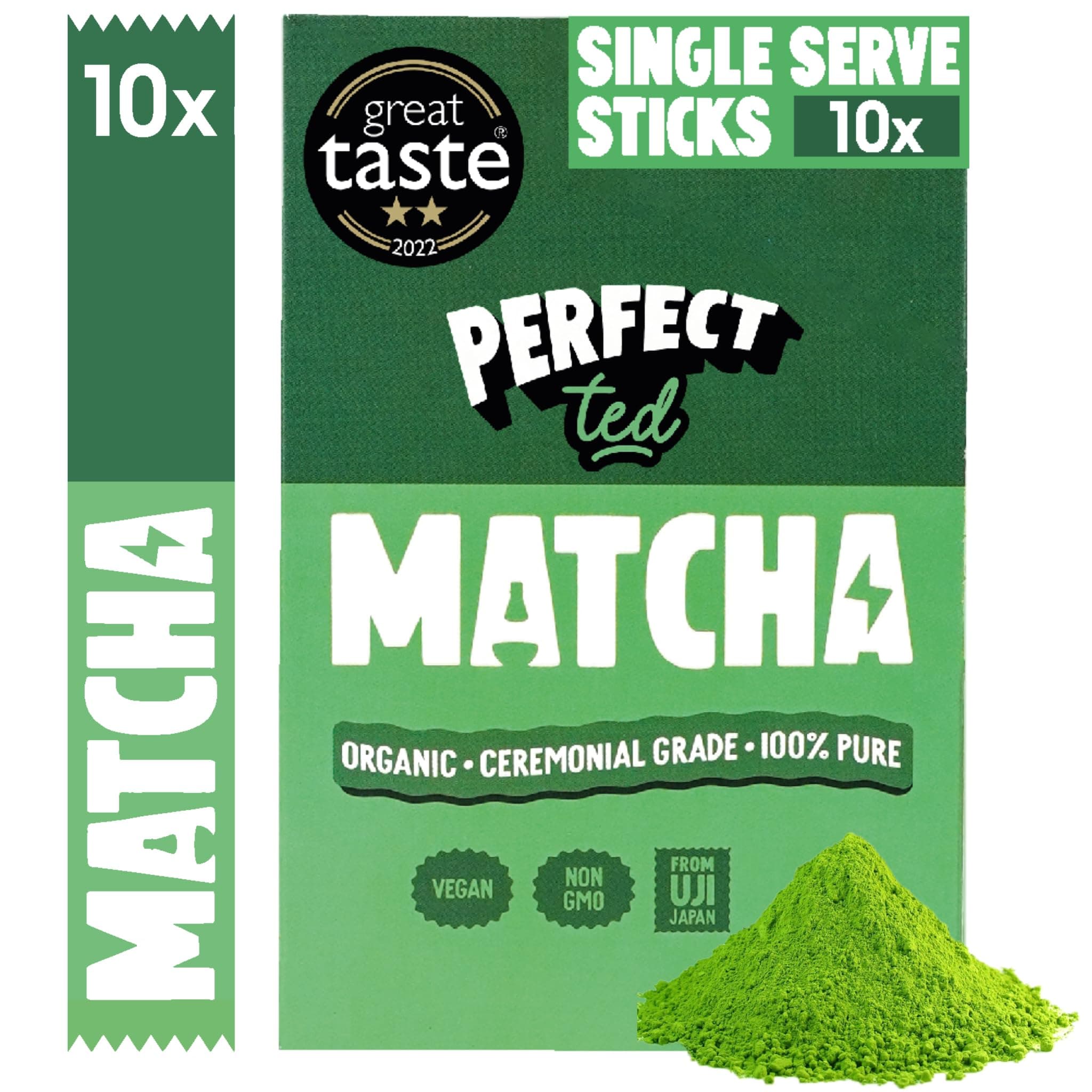 Perfect Ted Organic Matcha | 10x 1.5g Sachets | Ceremonial Grade Matcha | Perfect for Organic Matcha Latte