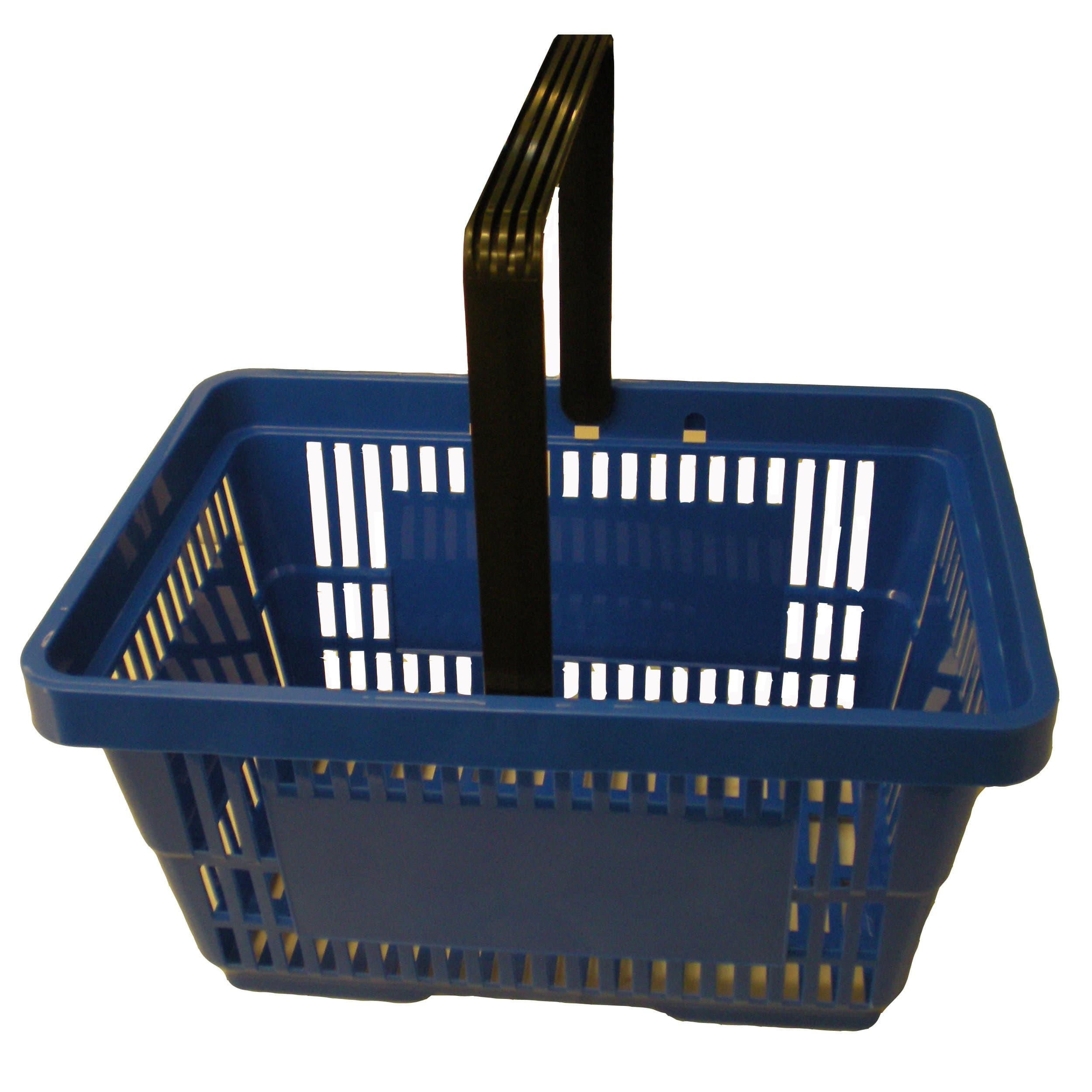 Set of 20 Plastic (Single Handle) Shopping Baskets (Retail Shop Use). Blue
