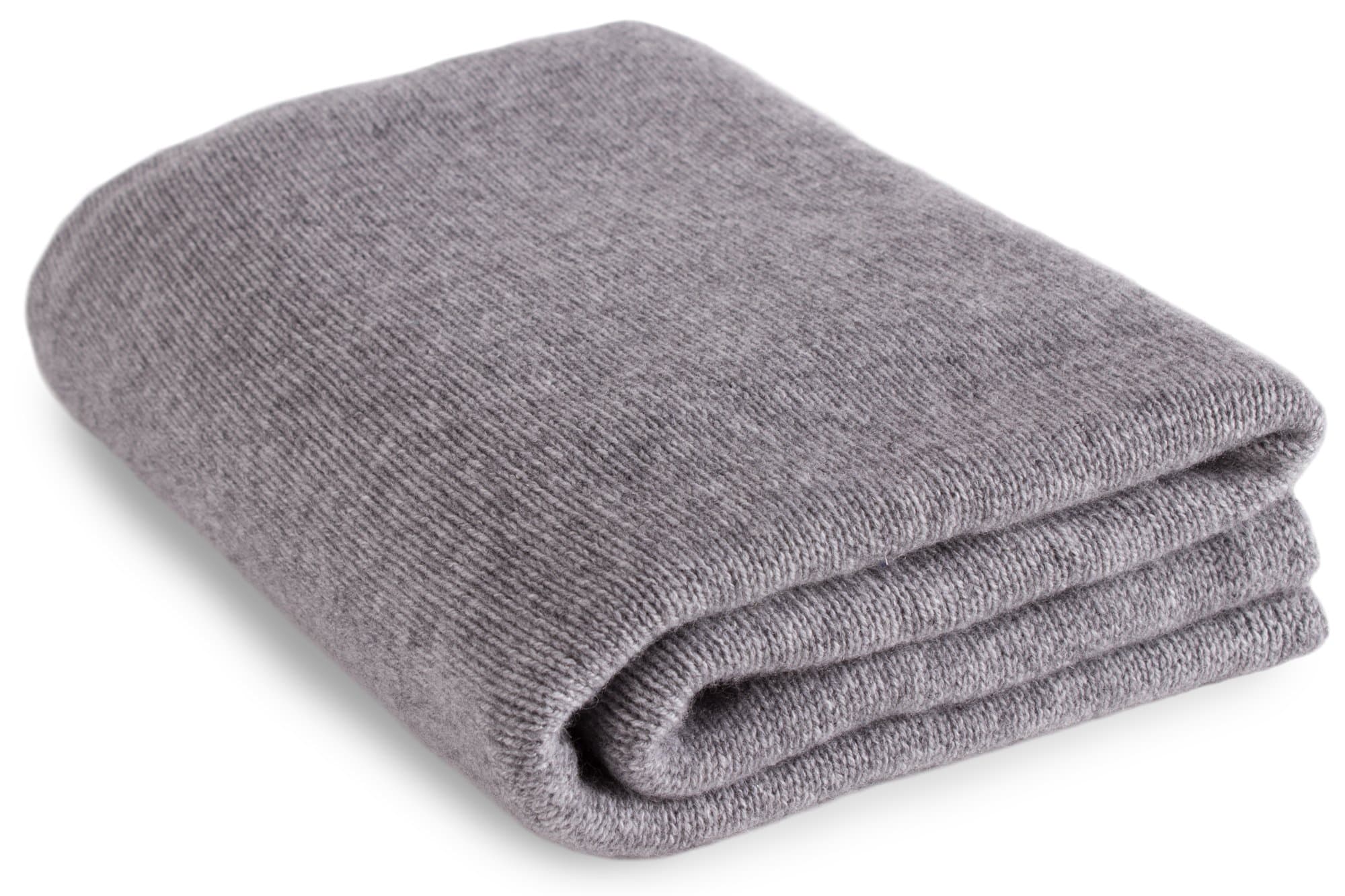 100% Cashmere Sofa Throw Blanket - Light Grey - made in Scotland
