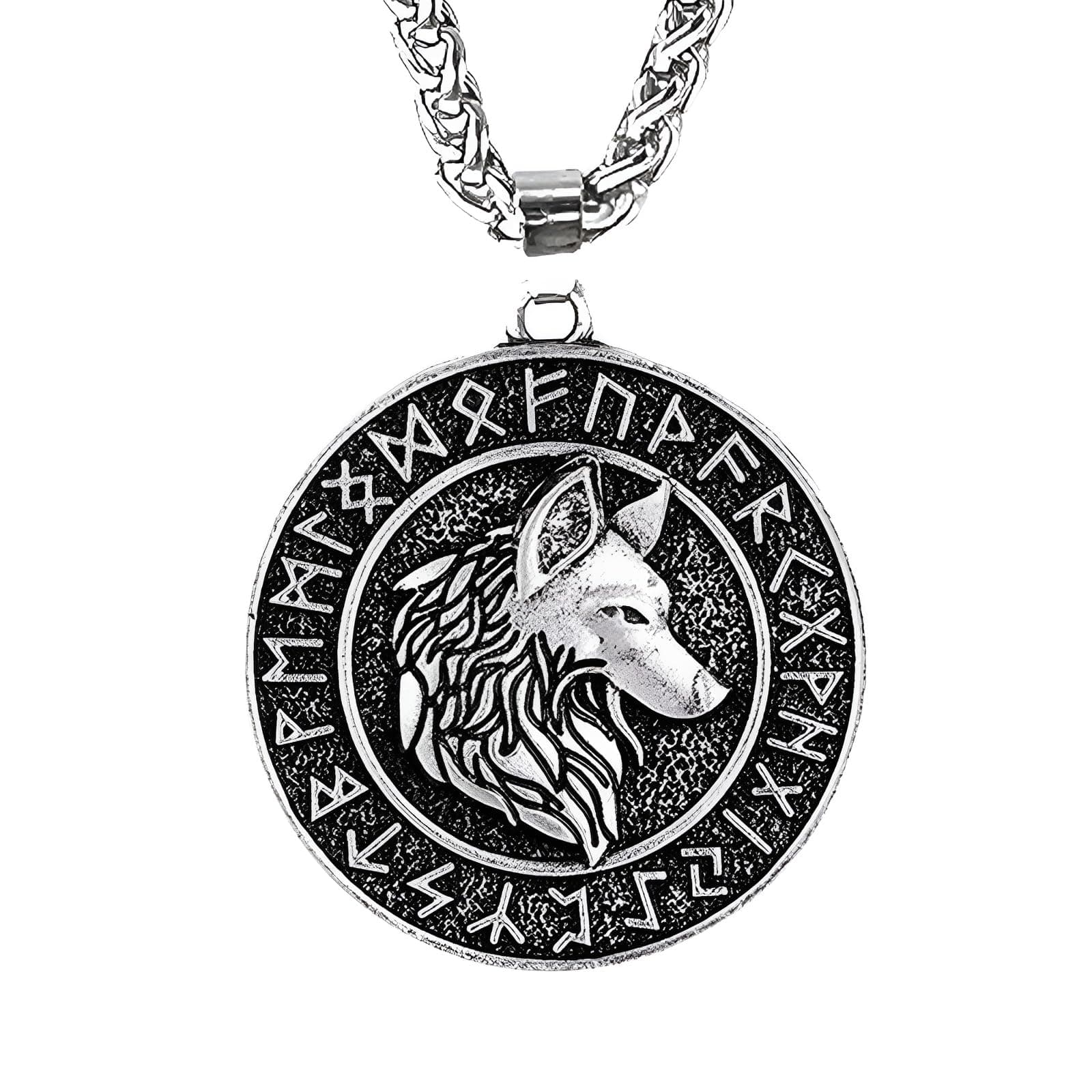 URDEAR Norse Viking Necklace Odin's Celtic Wolf Pendant Necklace Nordic Viking Runes Amulet Pendant Necklaces for Men Women