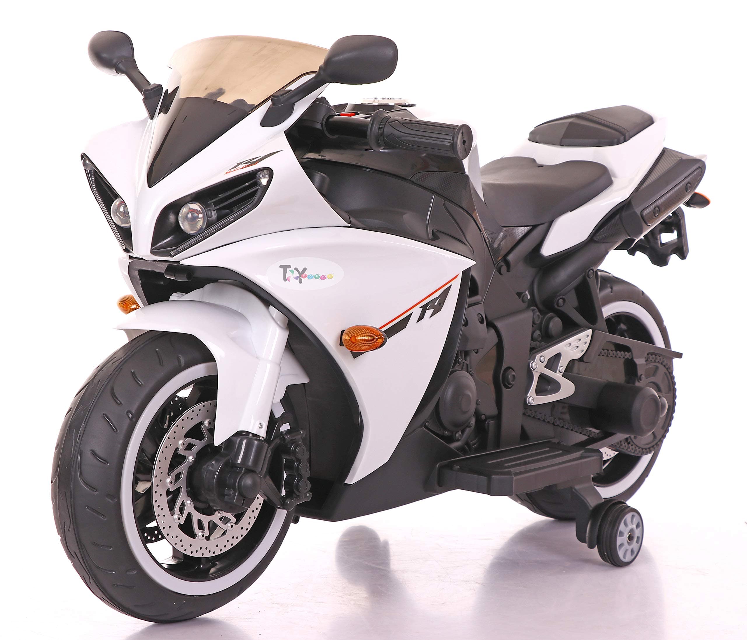 Toy House Yamaha R1 Bike with Rechargeable Battery Operated Ride-on for Kids (White, 2-6 Years)