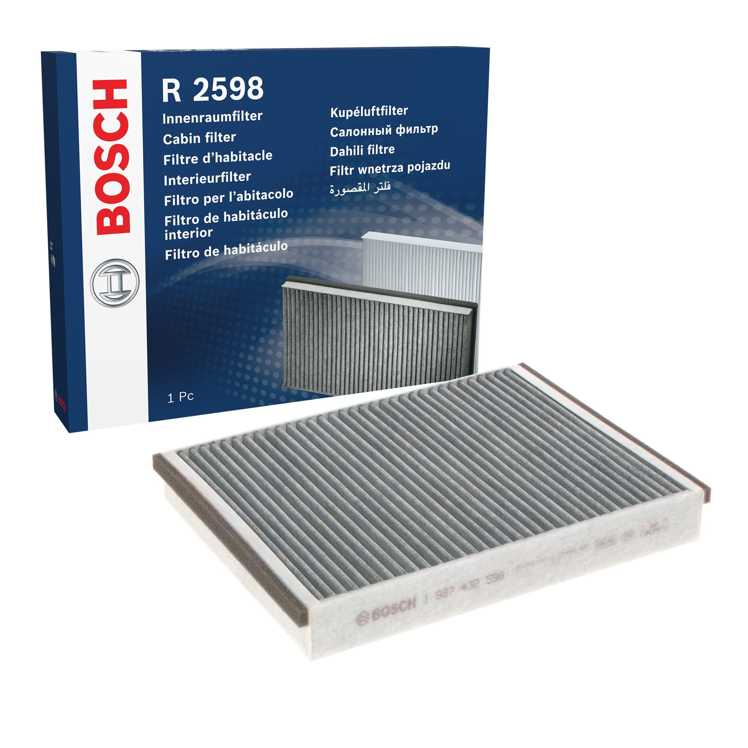 Bosch R2598 - Cabin Filter activated-carbon, Pack of 1