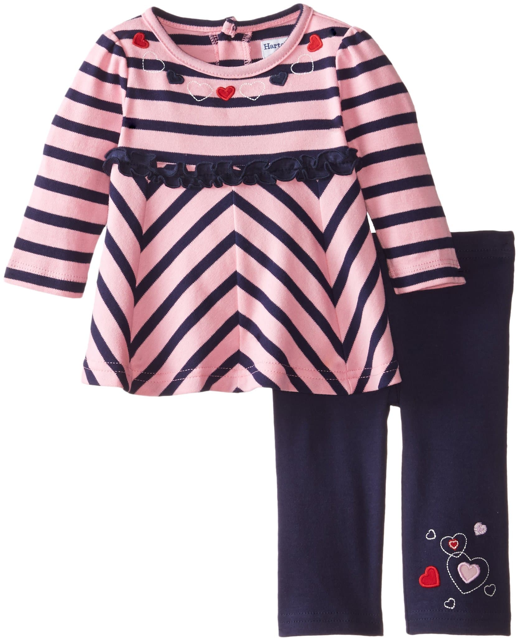 Hartstrings Baby Girls' Newborn Interlock Tunic and Embroidered Legging Set
