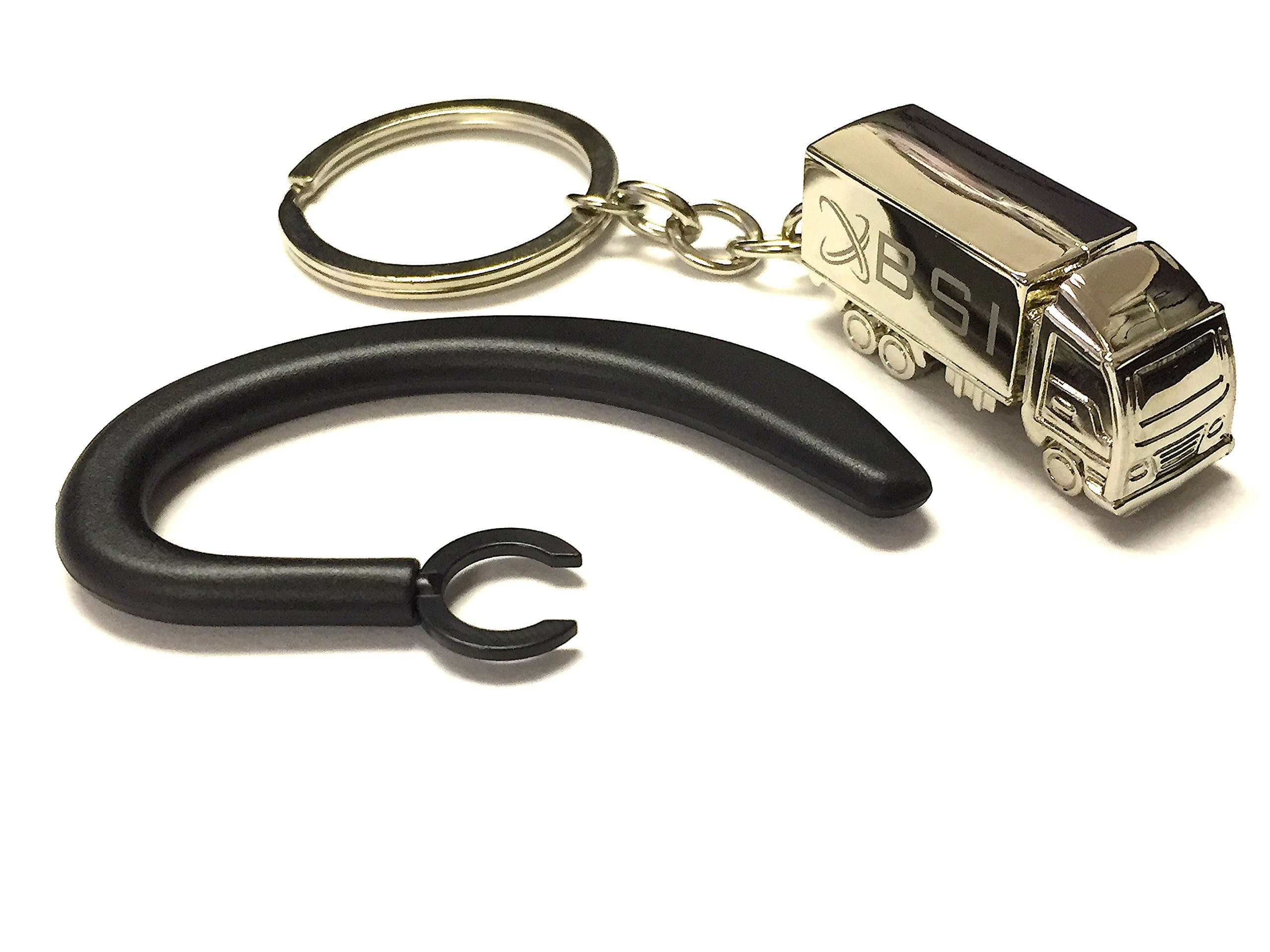 BSI 1 (Wep) Black Replacement Earloop Hook for Samsung Wep185 Wep200 Wep210 Wep250 Wep350 Wep410 Wep450 Wep460 Wep470 Wep500 Bluetooth Headset + Free Silver Metal Truck Keychain with BSI(TM) LOGO
