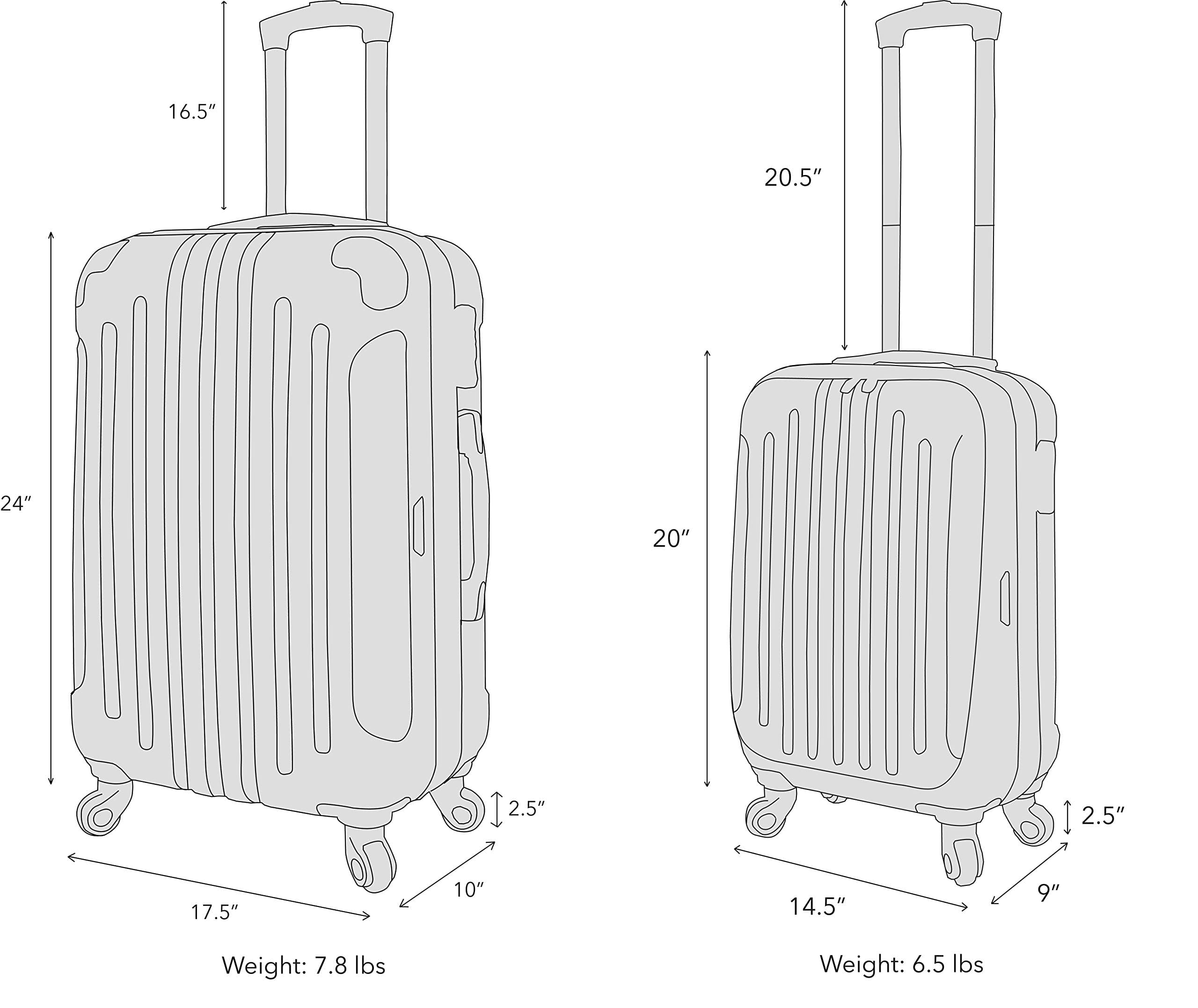 TravelCross Victoria Luggage Lightweight Spinner Set (Purple, 20" / 24")