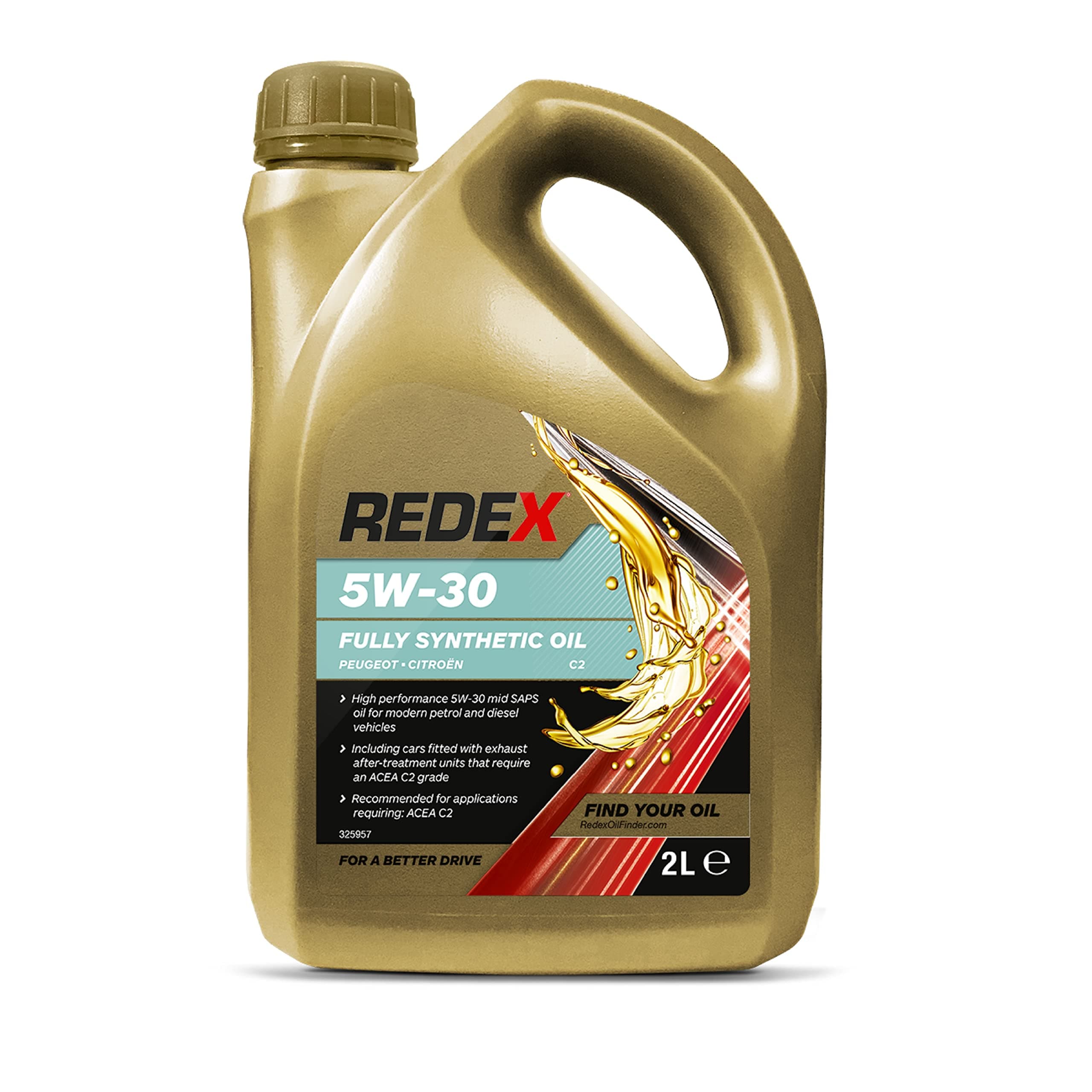 Redex 5w-30 C2 Fully Synthetic Engine Oil for Peugeot & Citroen, 2 Litre