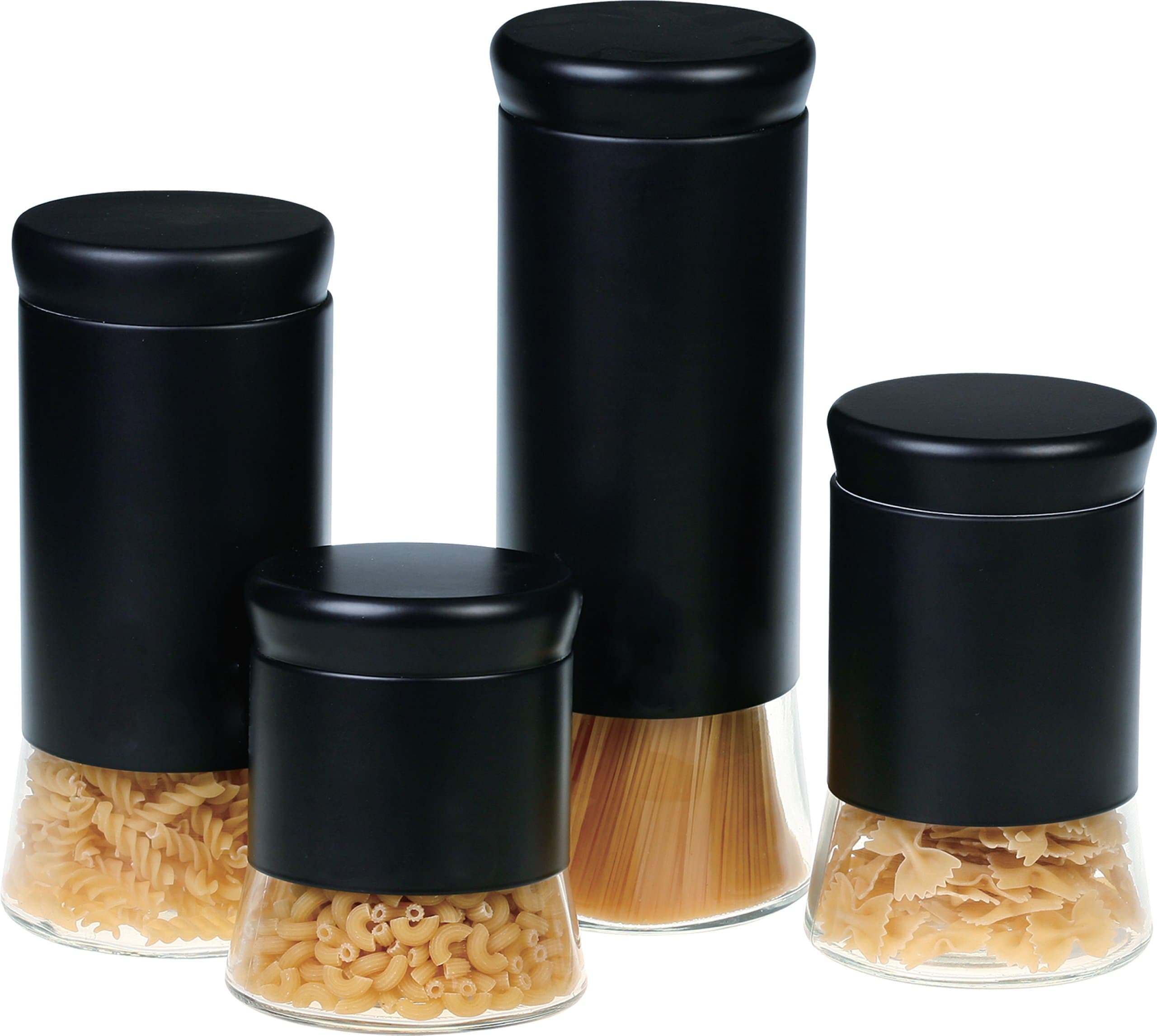Orii Gourmet Flairs 4-Piece Canister Set, Black