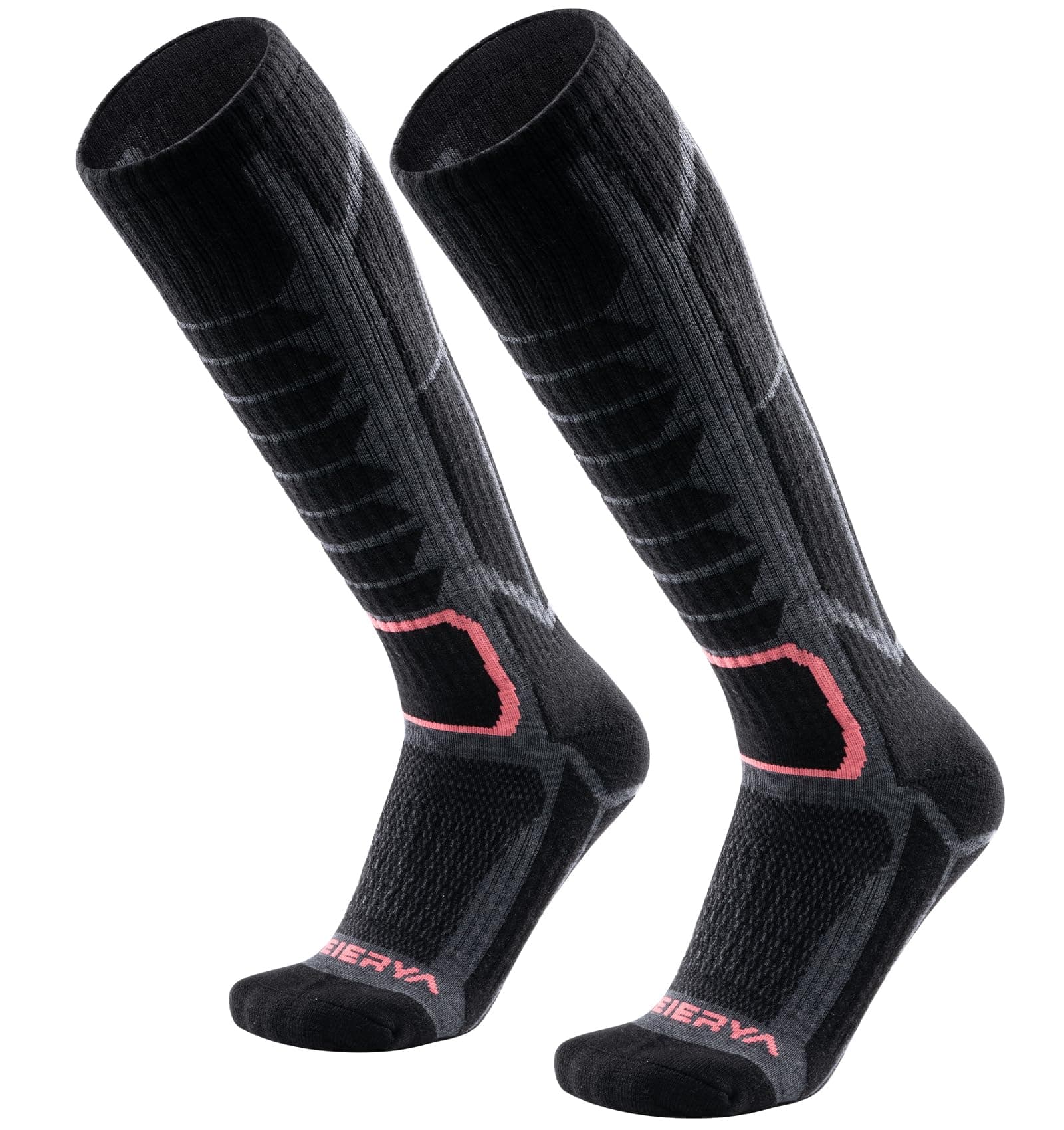 Merino Wool Ski Socks, Men Women, 6-8 9-12 Pack of 2/3