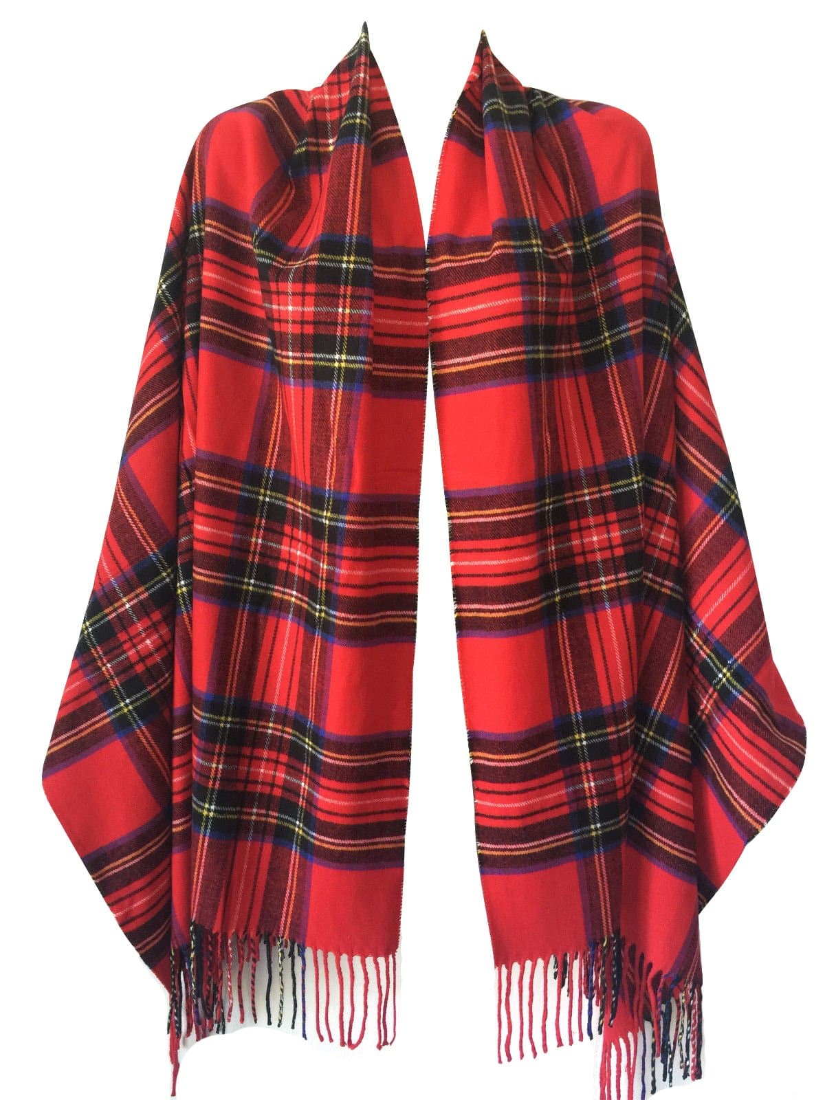 Women Oversized Scottish Clan Tartan Plaid Cashmere Feel Shawl Wrap Winter Scarf