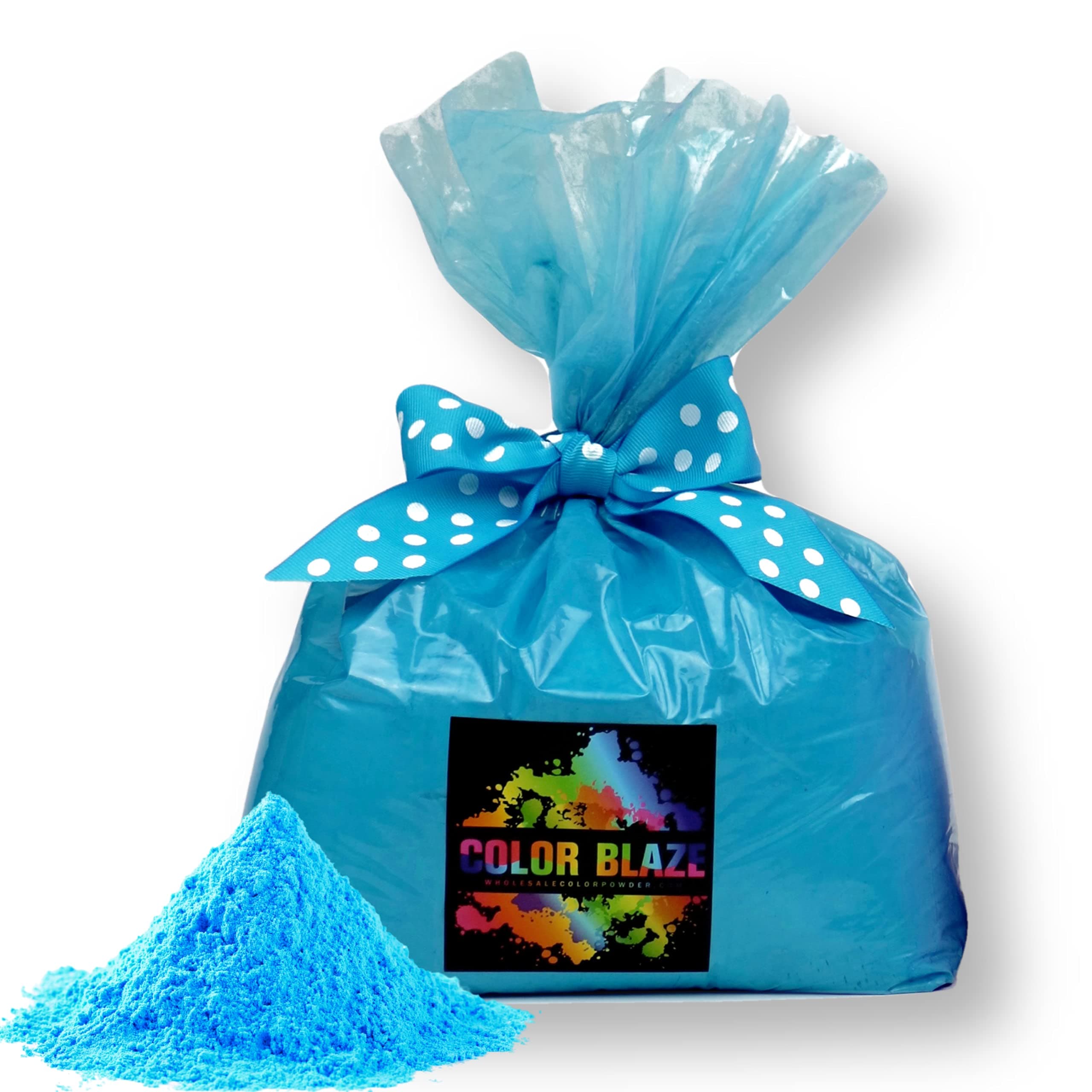 Color Blaze Holi Colored Powder - 5 lbs of Blue Powdered Color - for Fun Runs, Color Toss, Rangoli, Powder War, Backyard Party & Festivals - Pack of 1 Colorful Bag - 5 Pounds in Bulk - Blue