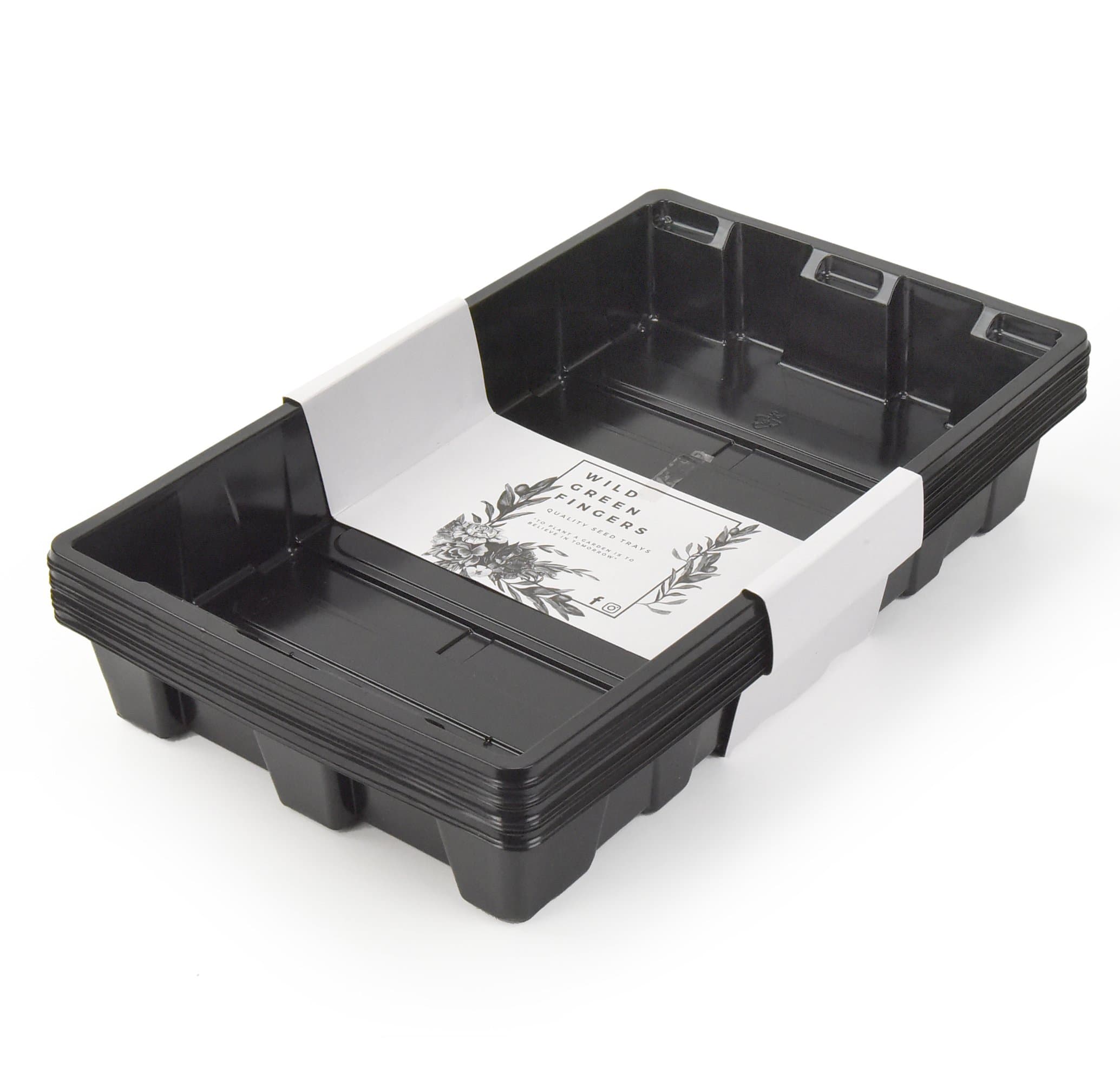 10 Seed Starting Plant Growing Trays (Without Holes) - Durable, Reusable - Grow and Start Seeds, Good for Your Greenhouse, microgreens and Hydroponics - Pack of 10 Flats