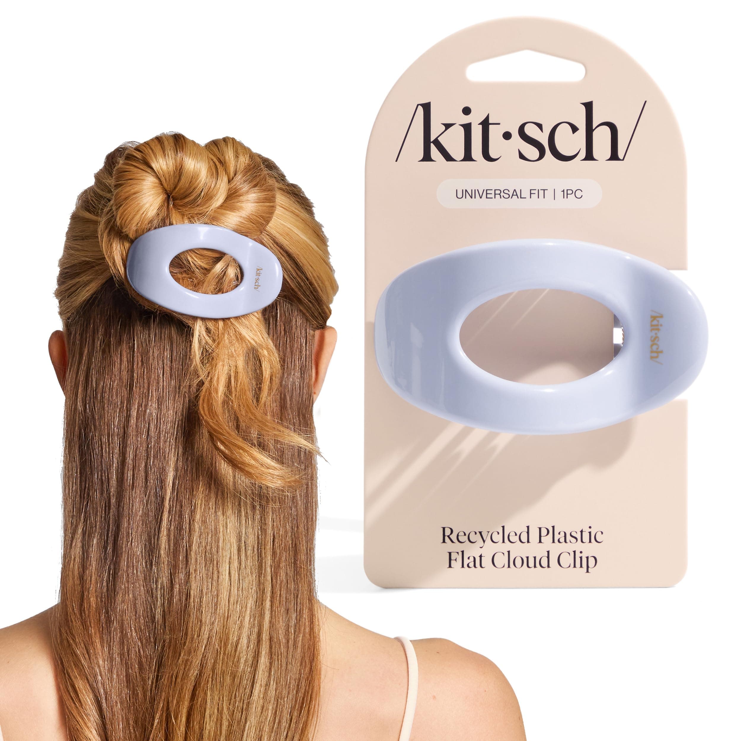 Kitsch Medium Flat Claw Clips for Women - Stylish Flat Hair Clips, Strong Hold for Thick & Fine Hair | Non-Slip for Secure, Comfortable All-Day Wear | Ideal Gifts for Women - Hydrangea Breeze