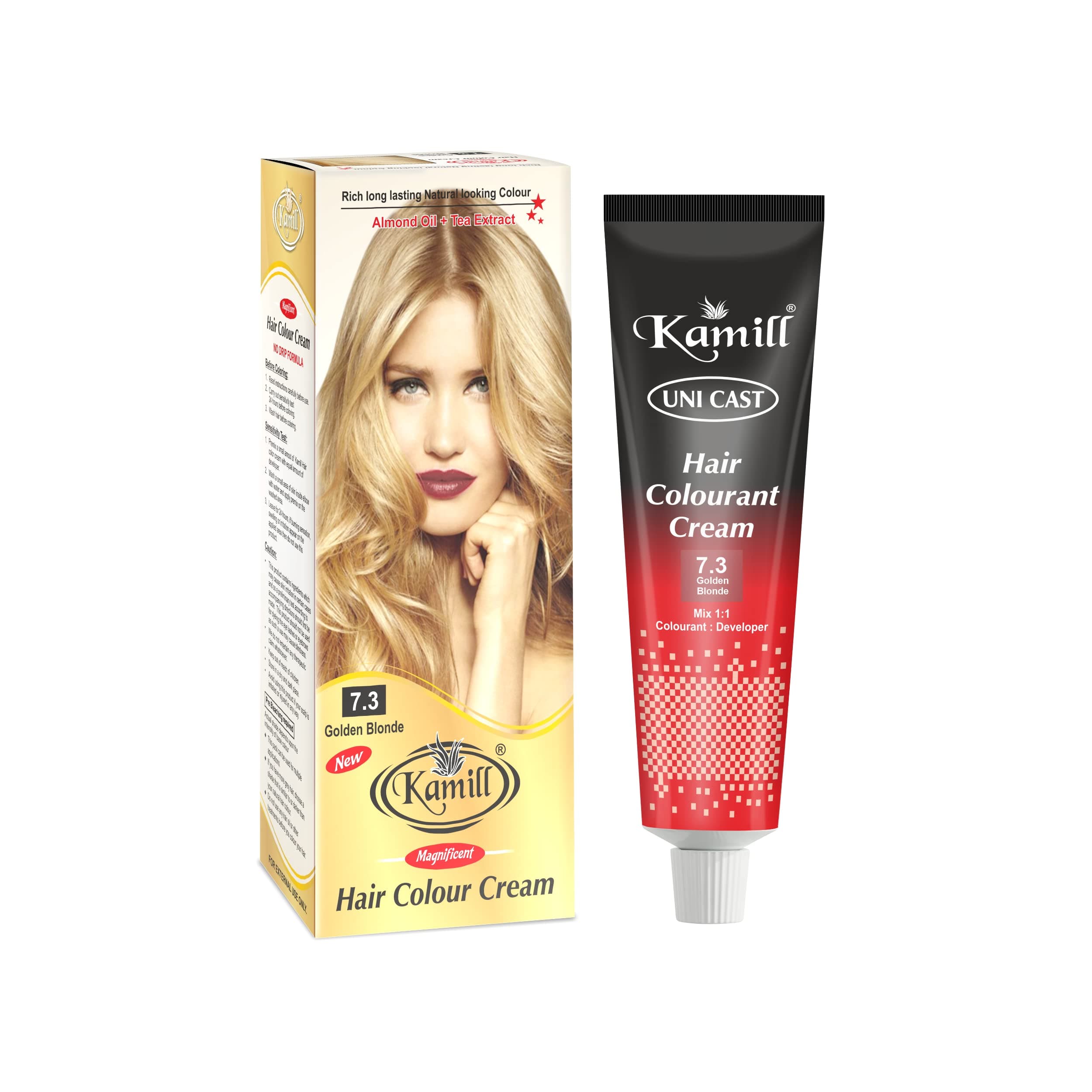 Kamill Golden Blonde Hair Color Cream 7.3, Amonia Free Men And Women Hair Color,Natural Hair Color, 100% Organic Hair Colour for women And Men 100G