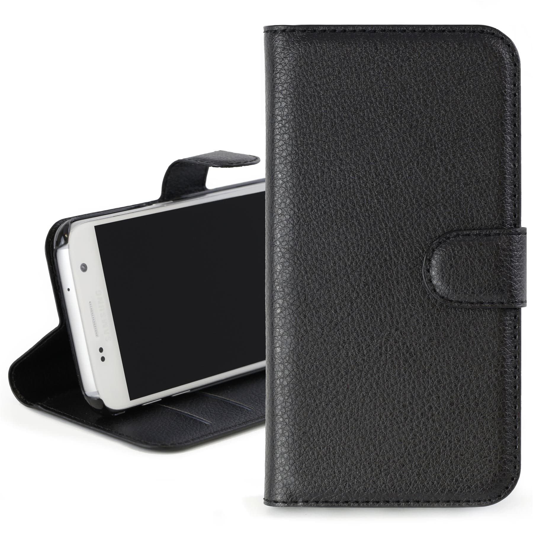 OKULIExecutive Leather Wallet Cover Slim Protective Case For Samsung Galaxy S5 G900F G903F Black