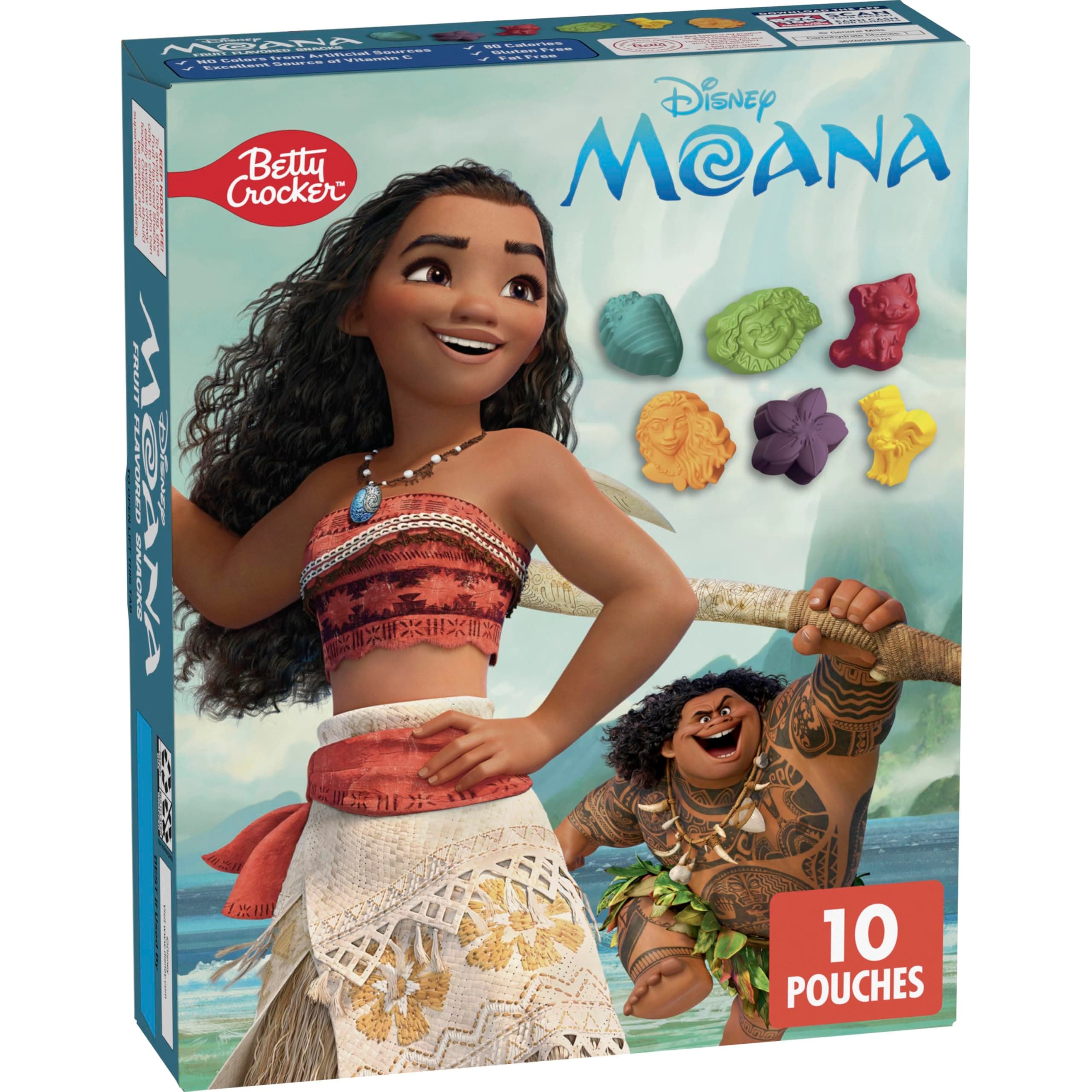 Betty Crocker Disney Moana Kids Fruit Flavoured Snacks, Fat & Gluten Free, 8oz (10 Bags)