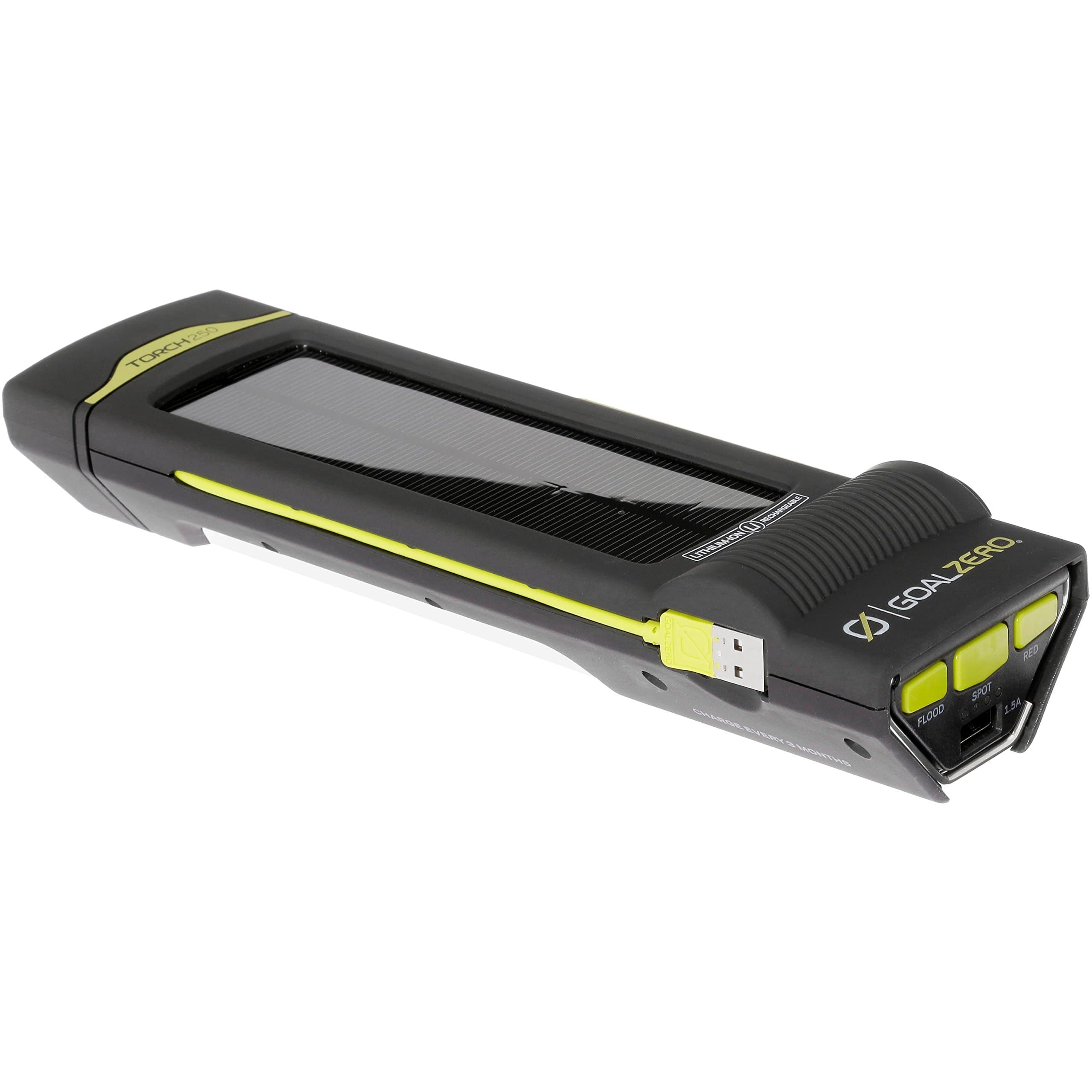 Goal Zero Torch 250 Flashlight, Lantern and USB Recharger with Integrated Solar Panel