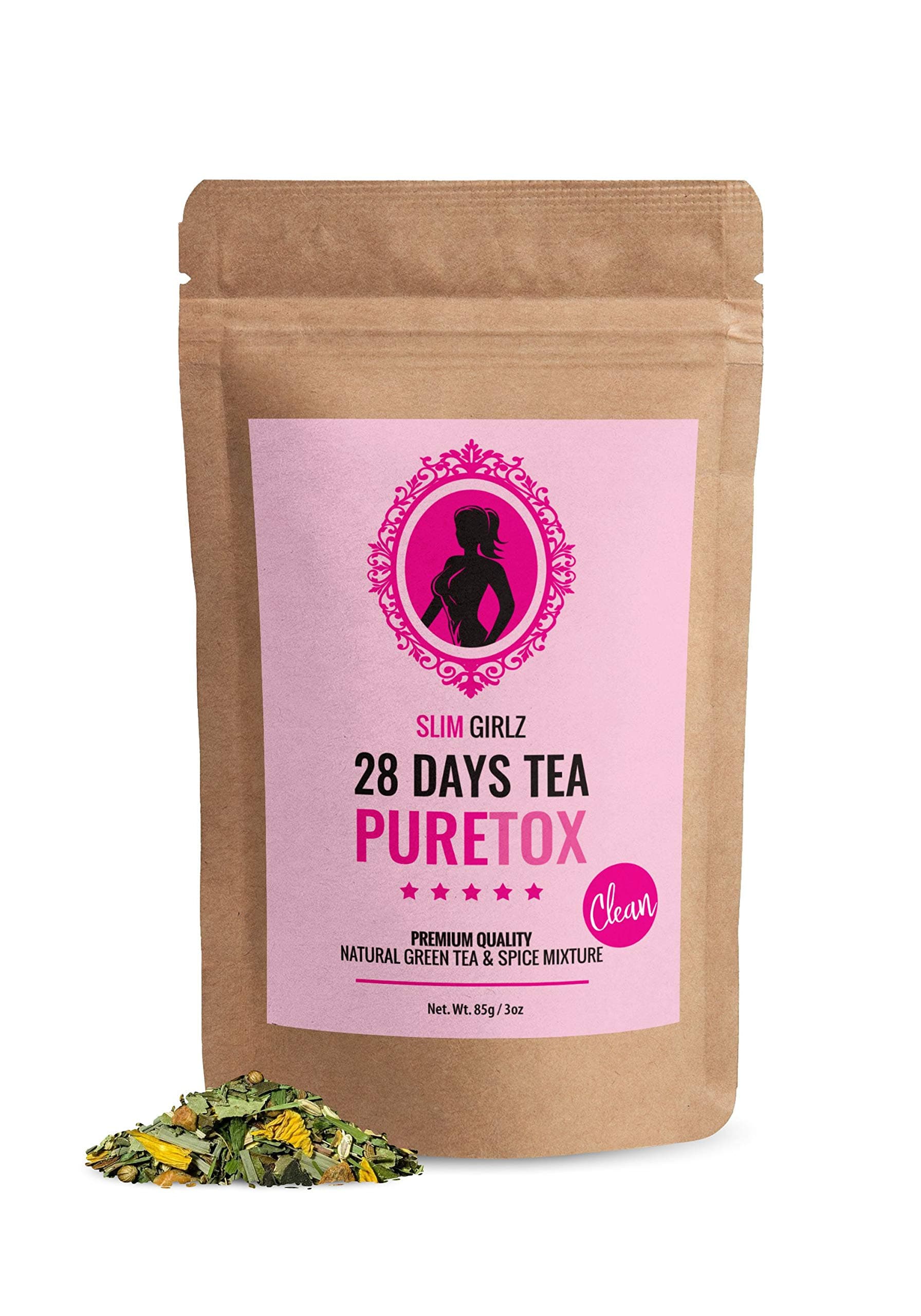 Slim Girlz D-tox Tea 28 Days | for Women | Weight Loss | Slimming and Cleanse Tea | Diet and Fat Loss Tea | 85g Loose Leaf Tea | Natural Dietary Supplement | Without Additives | Active Herbal Complex