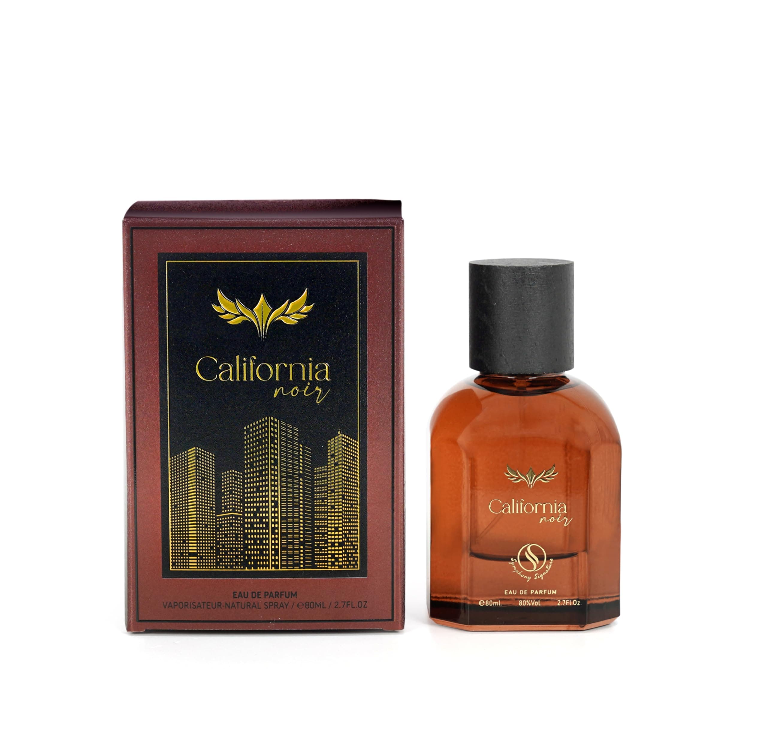 California Noir by Symphony Eau De Parfum, 80ml 2.7oz, Inspired by Tuscan Leather TF, Luxury Perfume for Men Women Unisex, Long Lasting, Wide Sillage