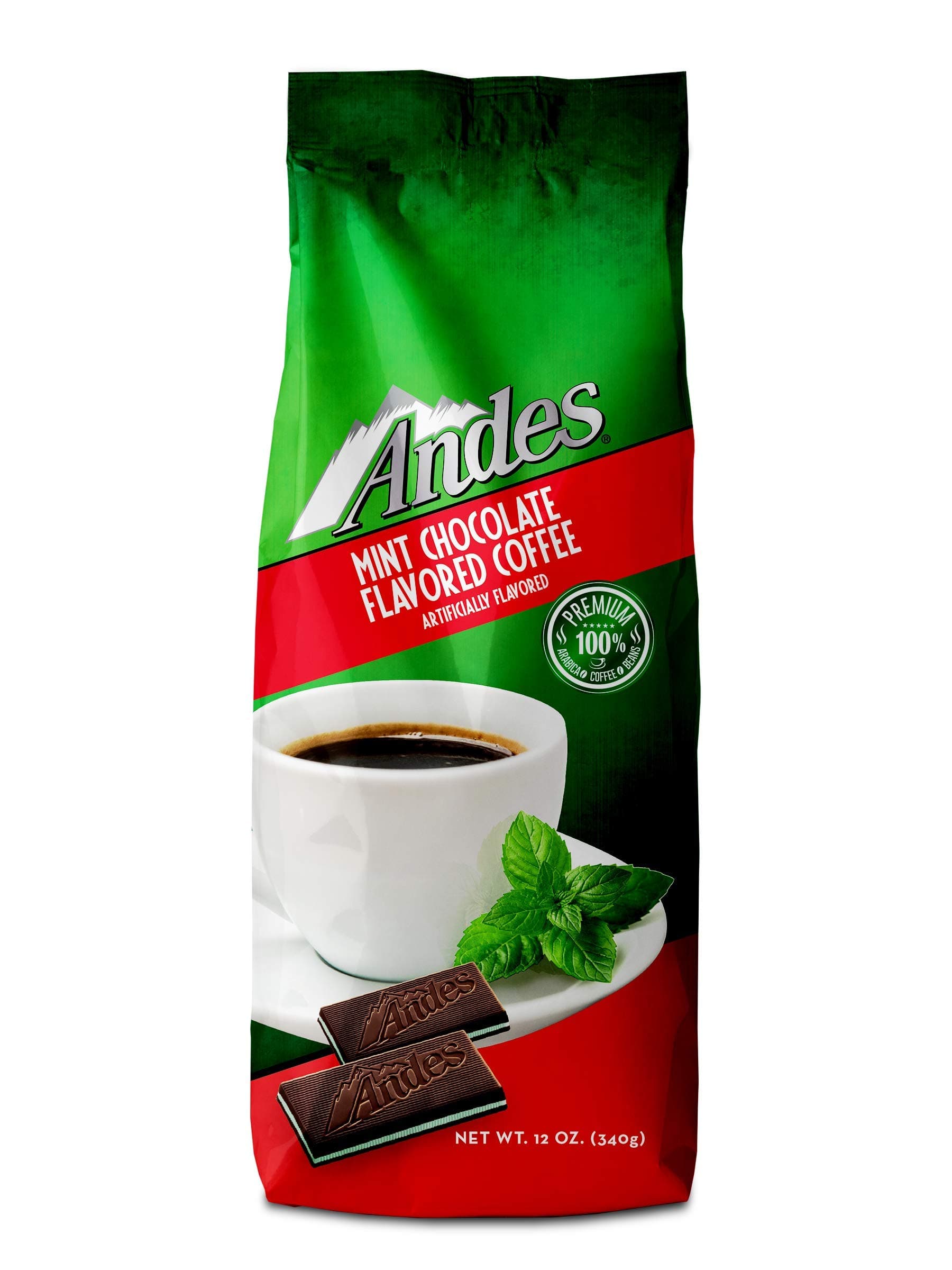 Flavored Ground Coffee Bag Premium Arabica, Chocolate Mint, 12 Ounce