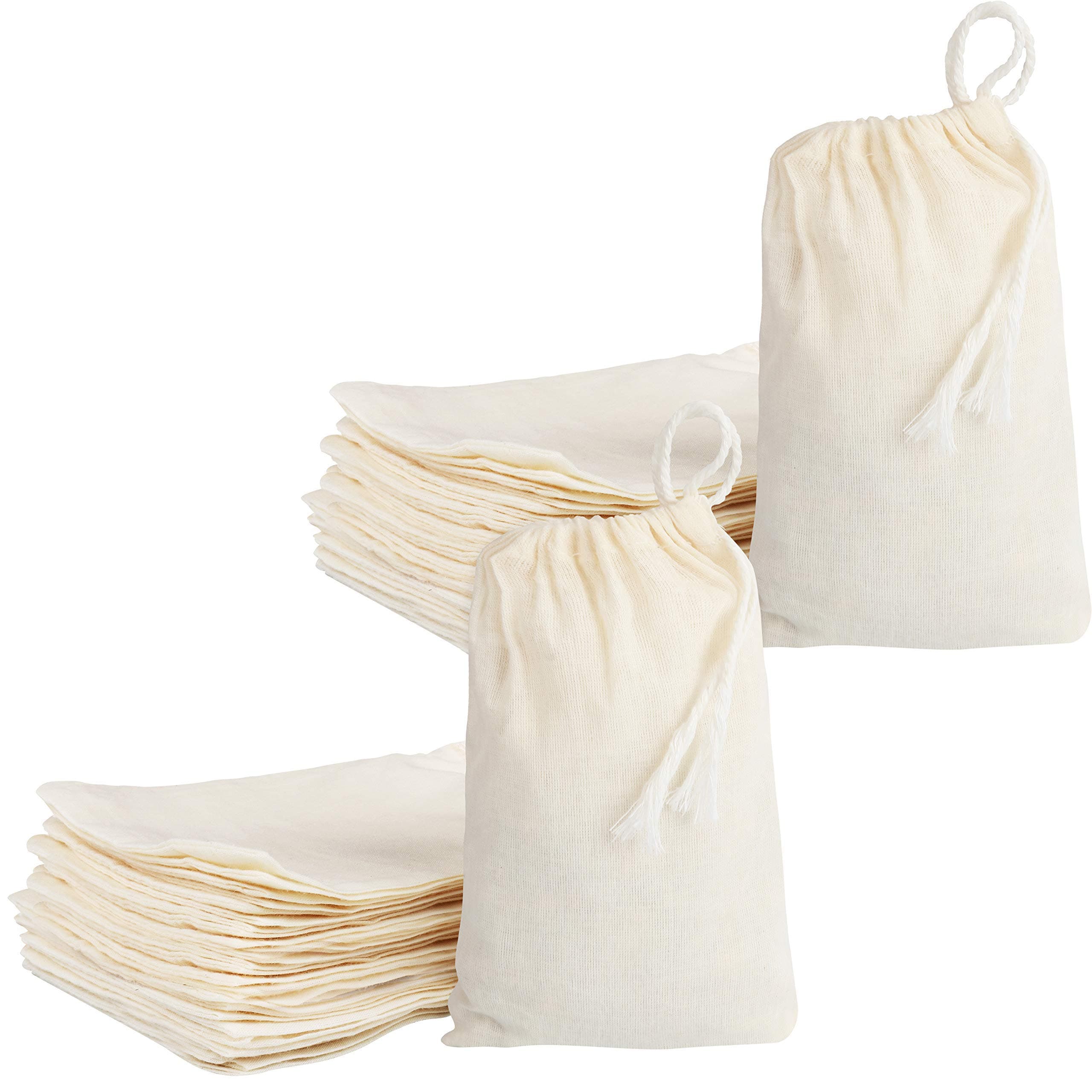 50Pcs Cotton Muslin Bags, Eco-friendly Drawstring Bags for Reusable Sachet, Crafts, Teas, Spices, Soaps, Jewellery, Crafts, Parties, Decor & Favour Gifts for Home Supplies