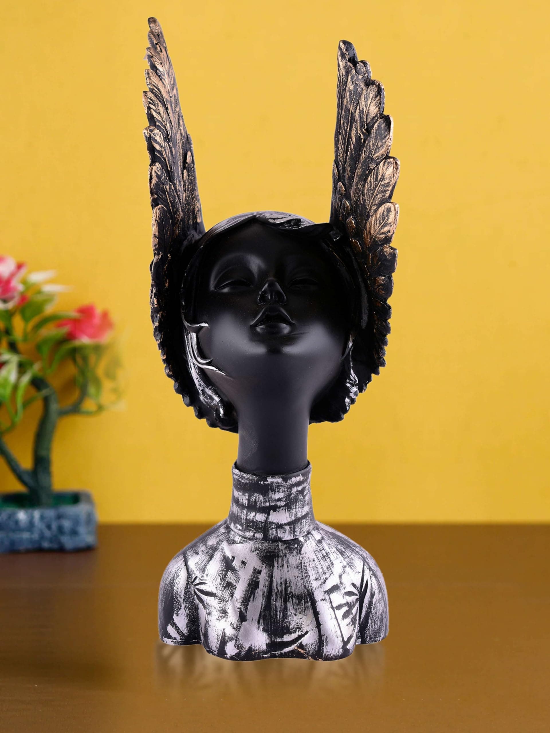 LEAF LIFESTYLE Resin Greek Angel Statue Small Angel Girl Garden Figurine Roman Angel Sculpture for Indoor Outdoor Home Garden Decoration 03