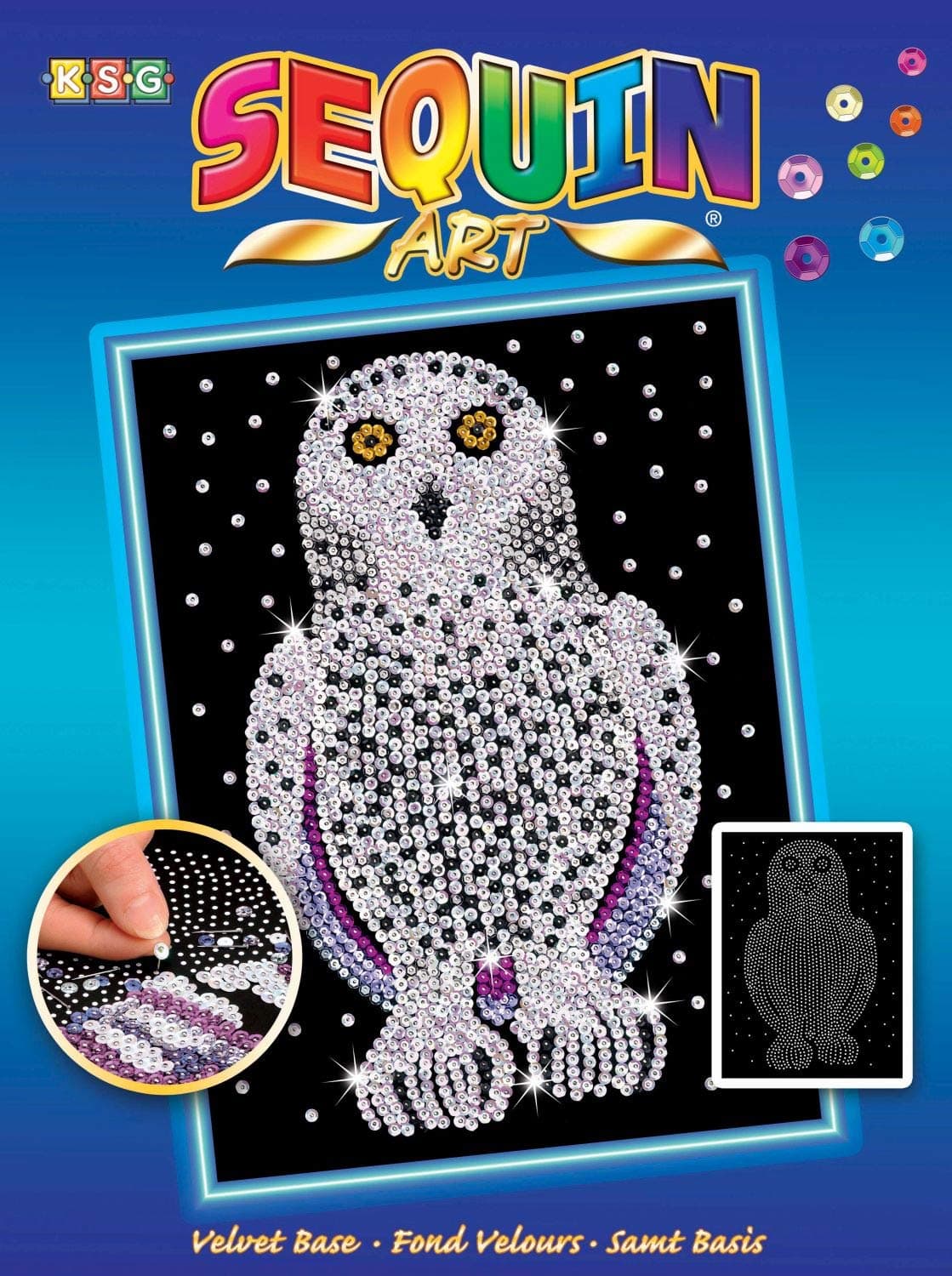 Sequin Art 1604 Snowy Owl Craft Kit From The Blue Range 28 x 37 Centimetres