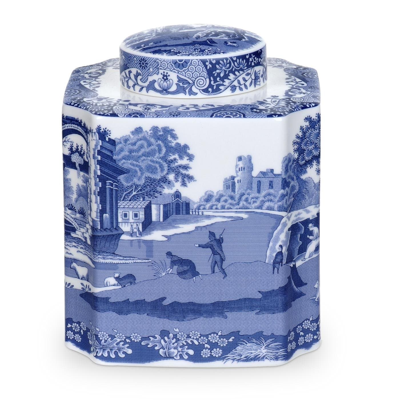 Portmeirion Home & Gifts Tea Caddy, Porcelain, Blue & White