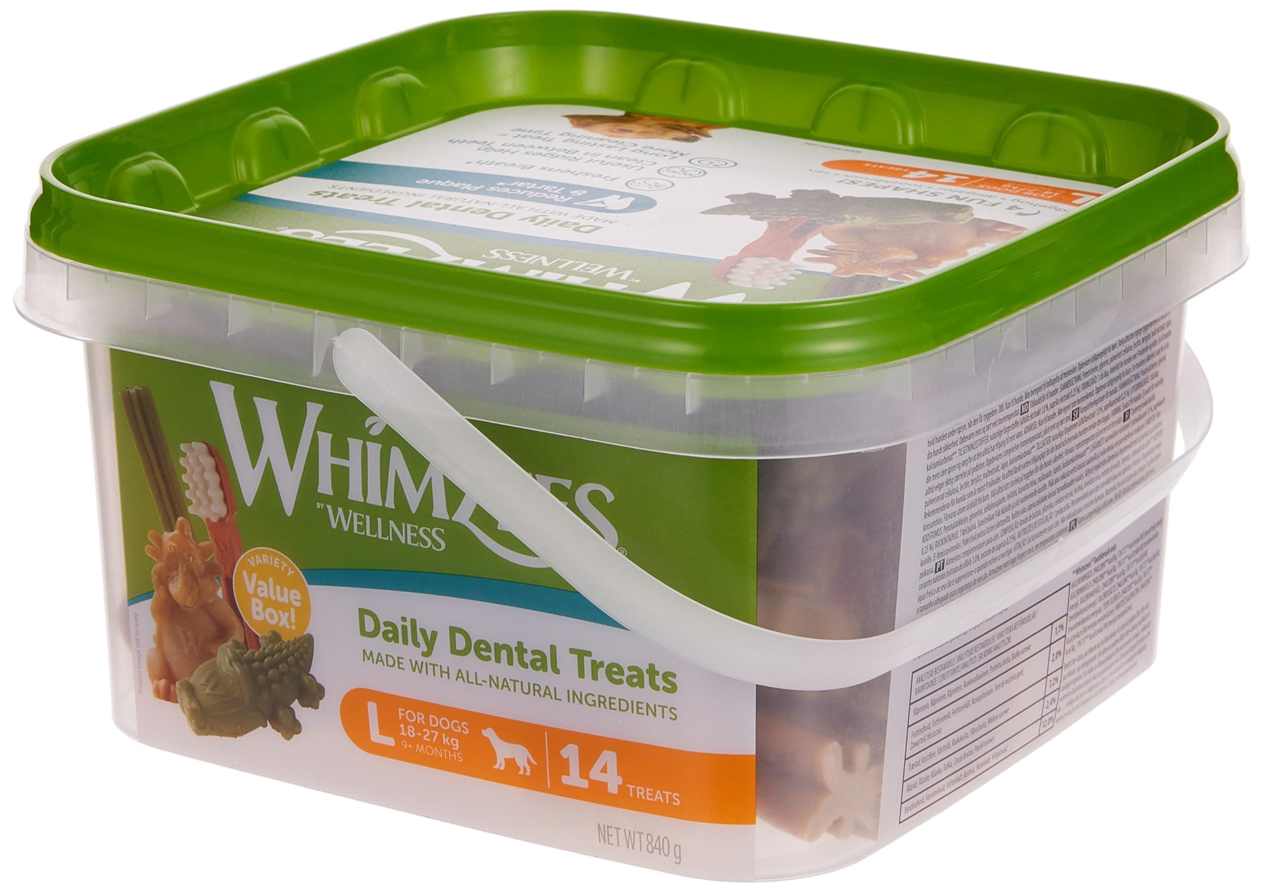 Natural Grain Free Daily Dental Dog Treats Variety Packs 14Large, Grade 840g