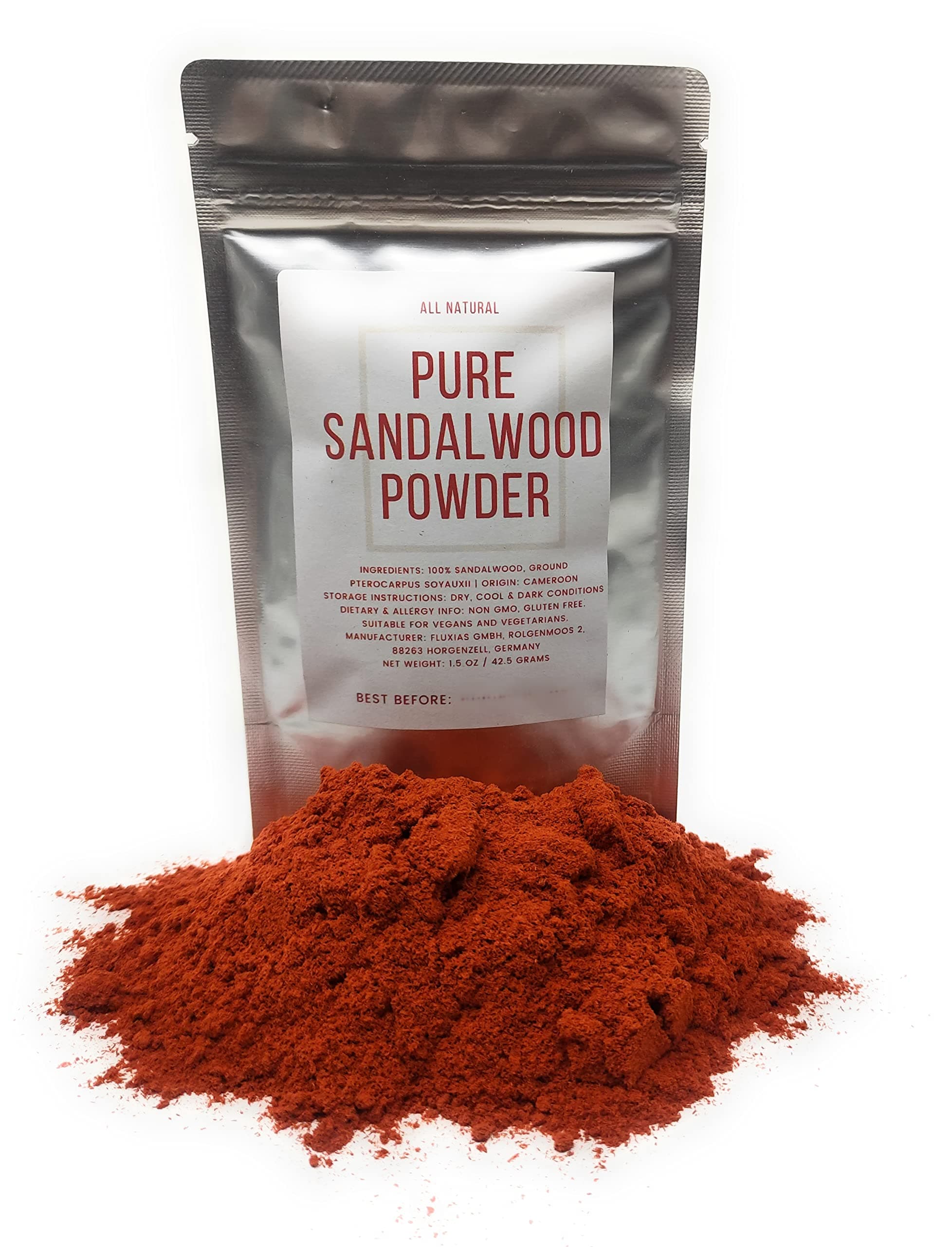 Pure Sandalwood Powder - 100% Natural Sandalwood Dust - Culinary Grade, Raw, Vegan, Non-GMO