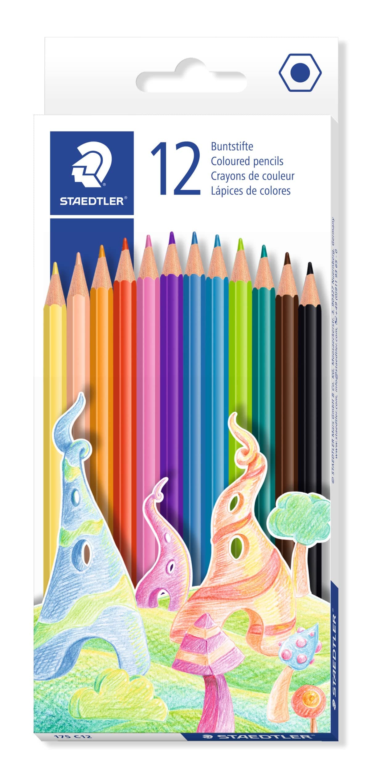 STAEDTLER 175 C12 Wood-Free Coloured Pencils - Box of 12 Assorted Colours
