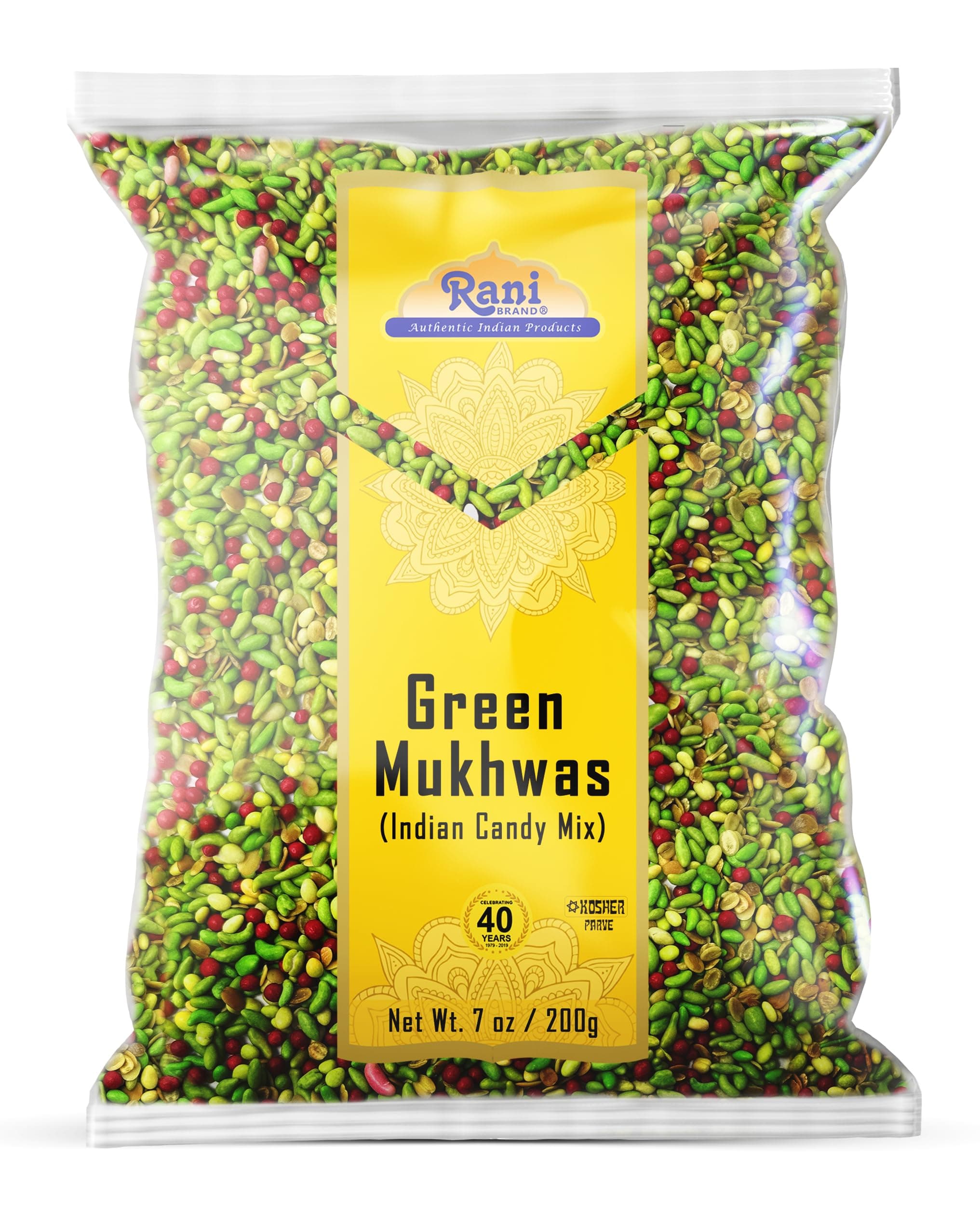 Rani Green Mukhwas (Special Digestive Treat) 7oz (200g) ~ Vegan | Kosher | Indian Candy Mouth Freshener
