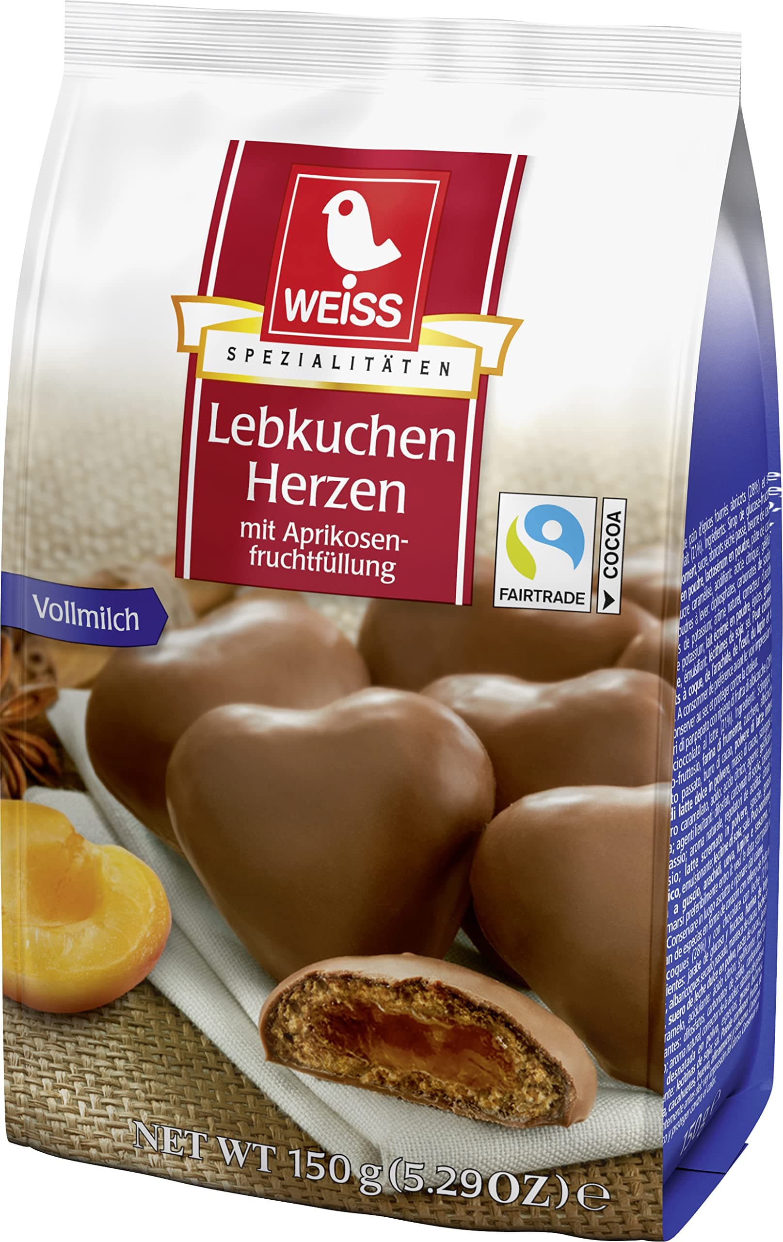Lebkuchen vollmilch Herzen mit apricosen