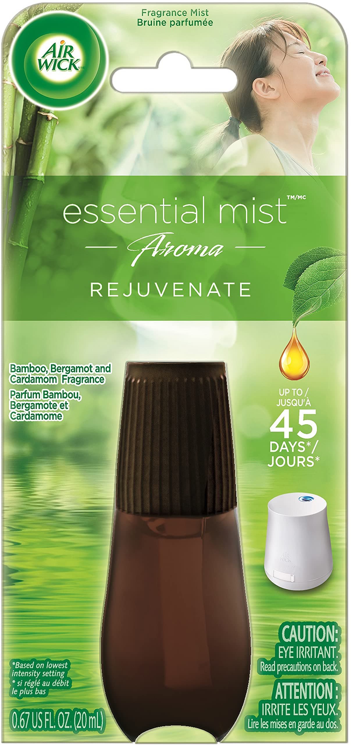 Air Wick Essential Mist Refill, 1 ct, Rejuvenate, Essential Oils Diffuser, Air Freshener, Aroma