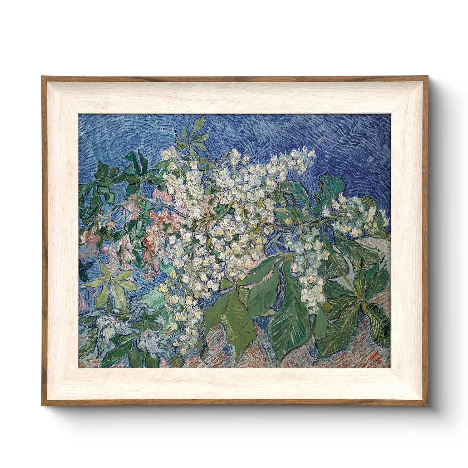 VIYYIEA Framed Canvas Wall Art for Living Room, Vintage Home Decor Flowers Oil Painting Summer Room Decor Bathroom Wall Decor, Gifts for Father -【Chestnut Branches】-(10x12 inches)