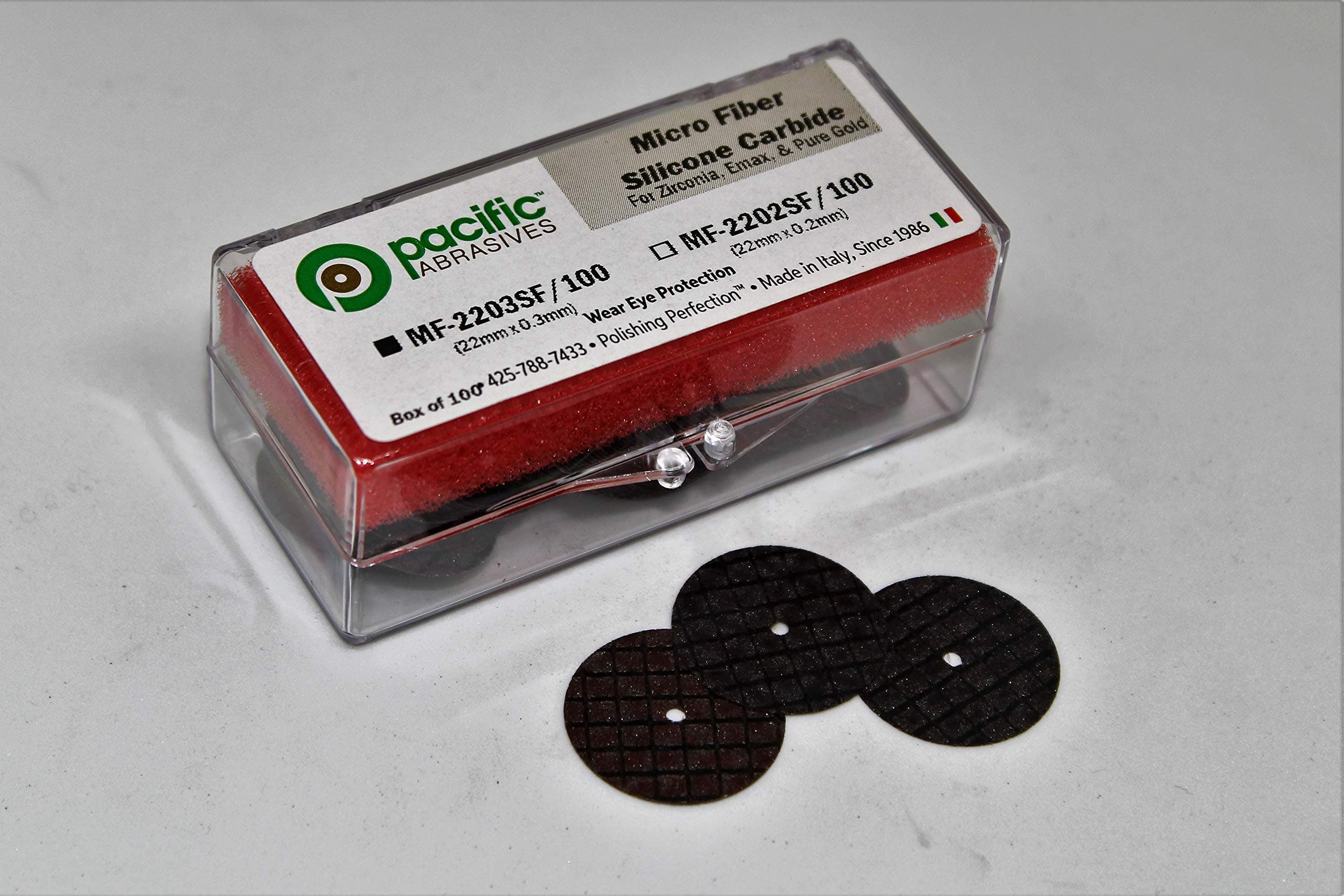 Pacific Abrasives Micro Fiber Separating Disc Silicon Carbide for Cutting Porcelain, Zirconia, and Pure Gold. (Pack 0f 100)