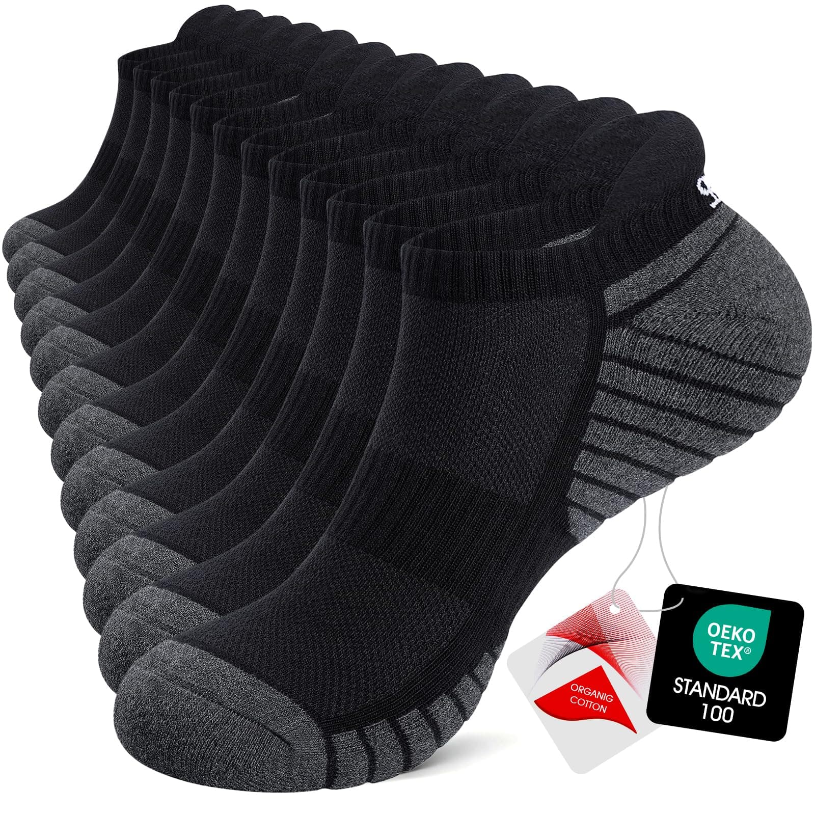 – Mens Running Socks Anti-Blister Cushioned Sports Socks Trainer Socks for Men Women Cotton Ankle Socks Low Cut Breathable Athletic Sock(6 Pairs)