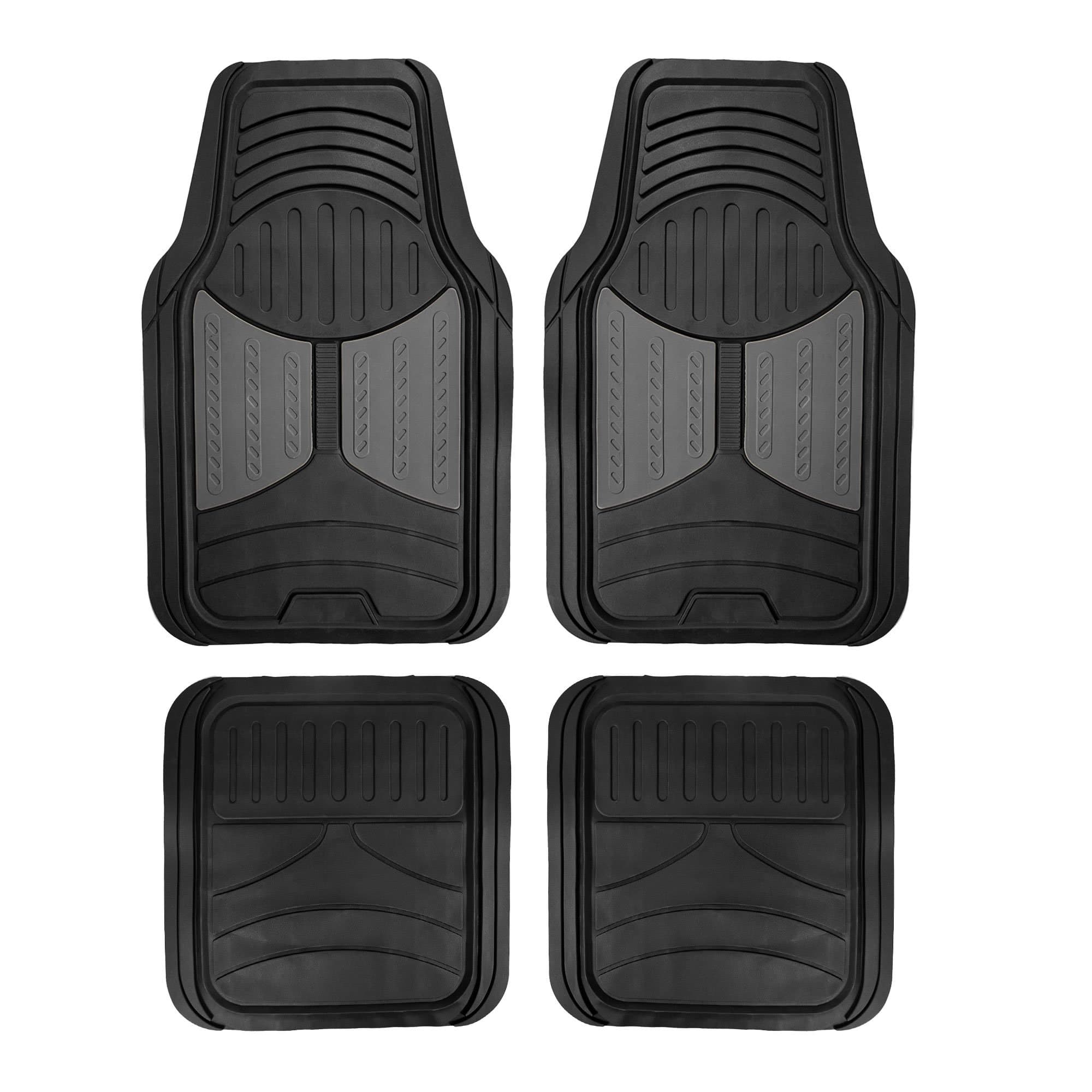 FH Group Automotive Floor Mats Gray Climaproof For All Weather Protection Universal Fit Heavy Duty Rubber Fits Most Cars, Suvs, And Trucks, Full Set Trim To Fit F11313GRAY