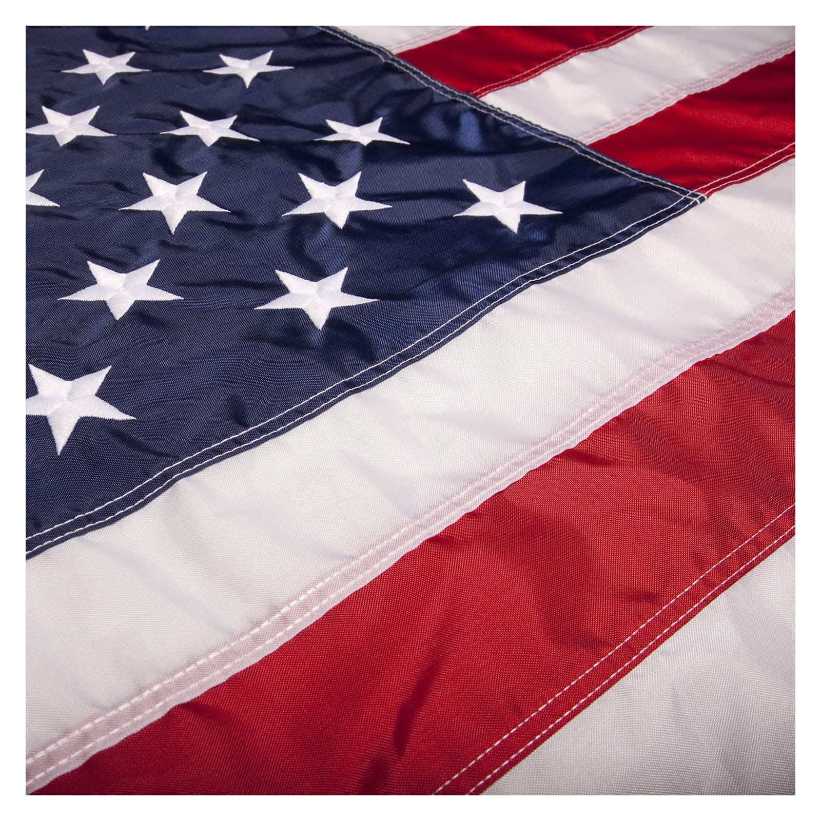 PFC - American Flag: 3x5 ft (US Flags - Embroidered Stars, Sewn Stripes, Brass Grommets) Indoor/Outdoor Use. Quality High Strength Dupont Nylon, 100% Made in USA
